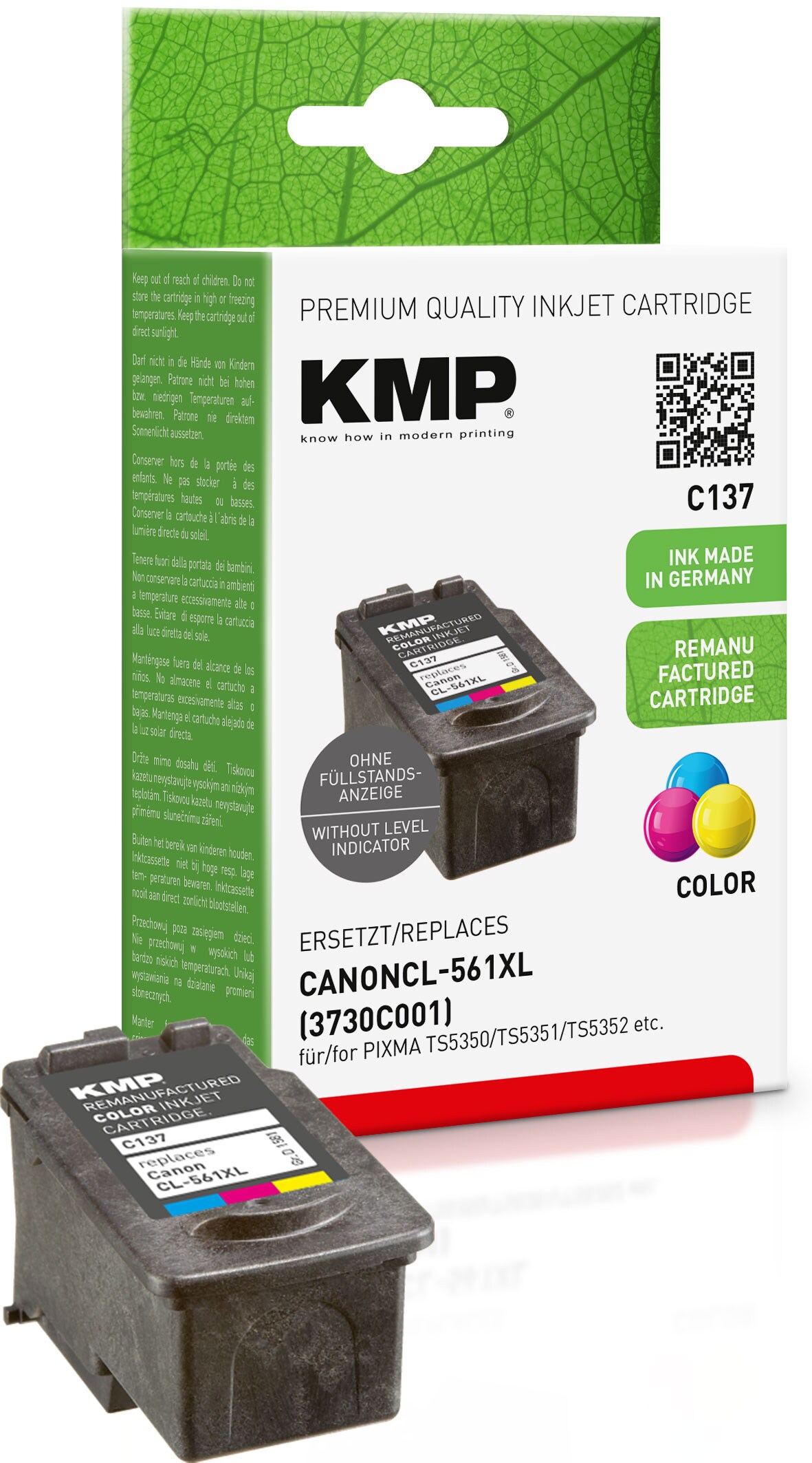 KMP Tintenpatronen Farbig ersetzt Canon CL561XL (3730C001)