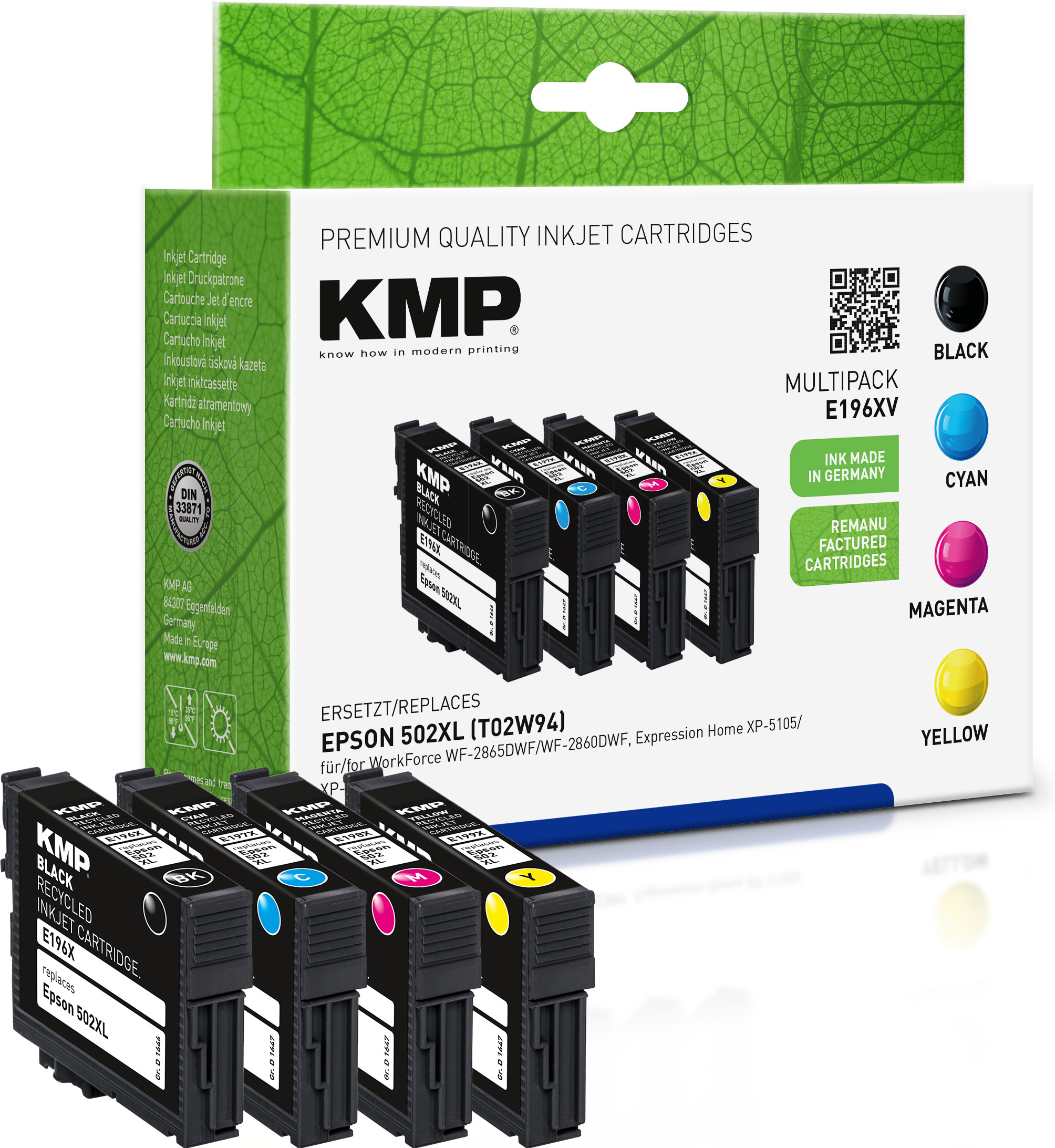 KMP Tintenpatronen Multipack ersetzt Epson 502XL (T02W64)