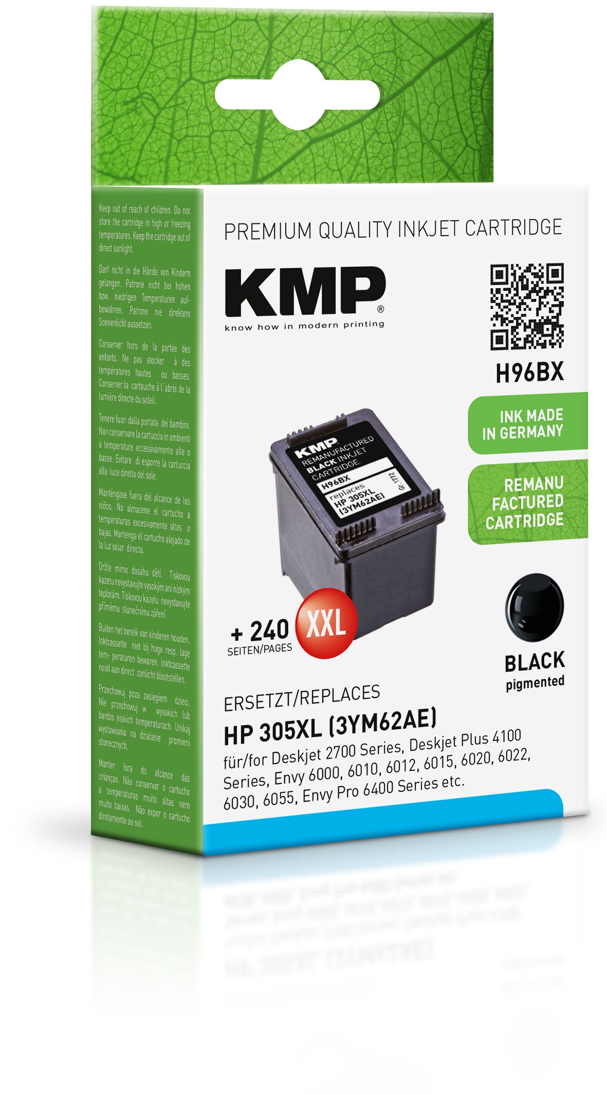 KMP Tintenpatronen Schwarz ersetzt HP HP305XL (3YM62AE)