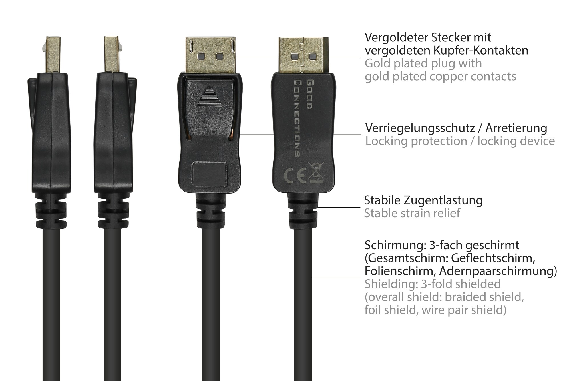 Good Connections Adapter DisplayPort 1.2 St an HDMI 1.4b Bu 4K @30Hz ca. 20cm