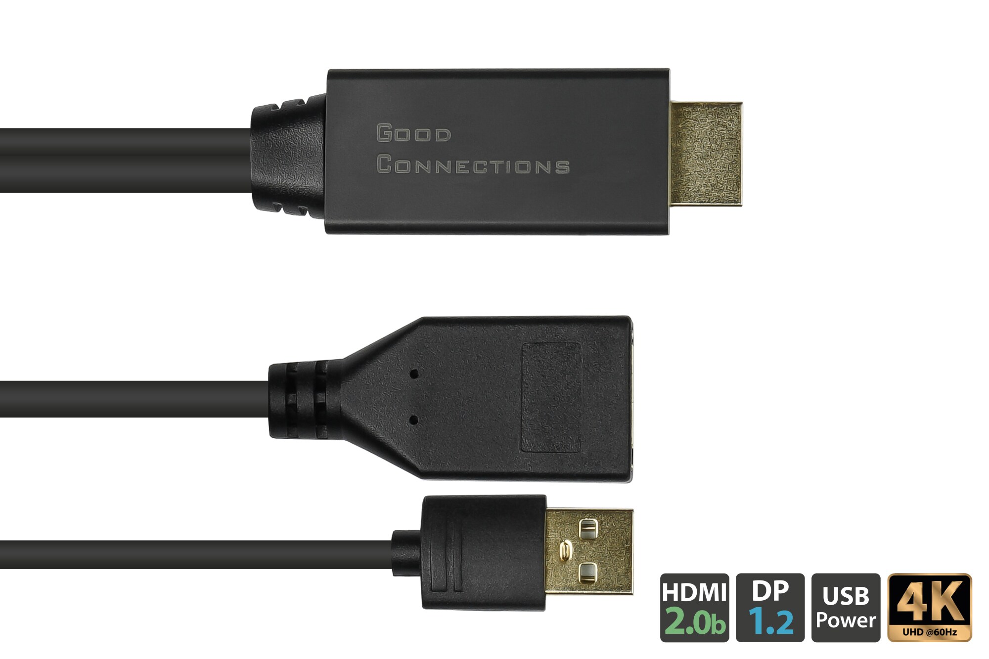 Good Connections Adapter HDMI 2.0b St an DisplayPort 1.2 Bu 4K @60Hz 0,3m