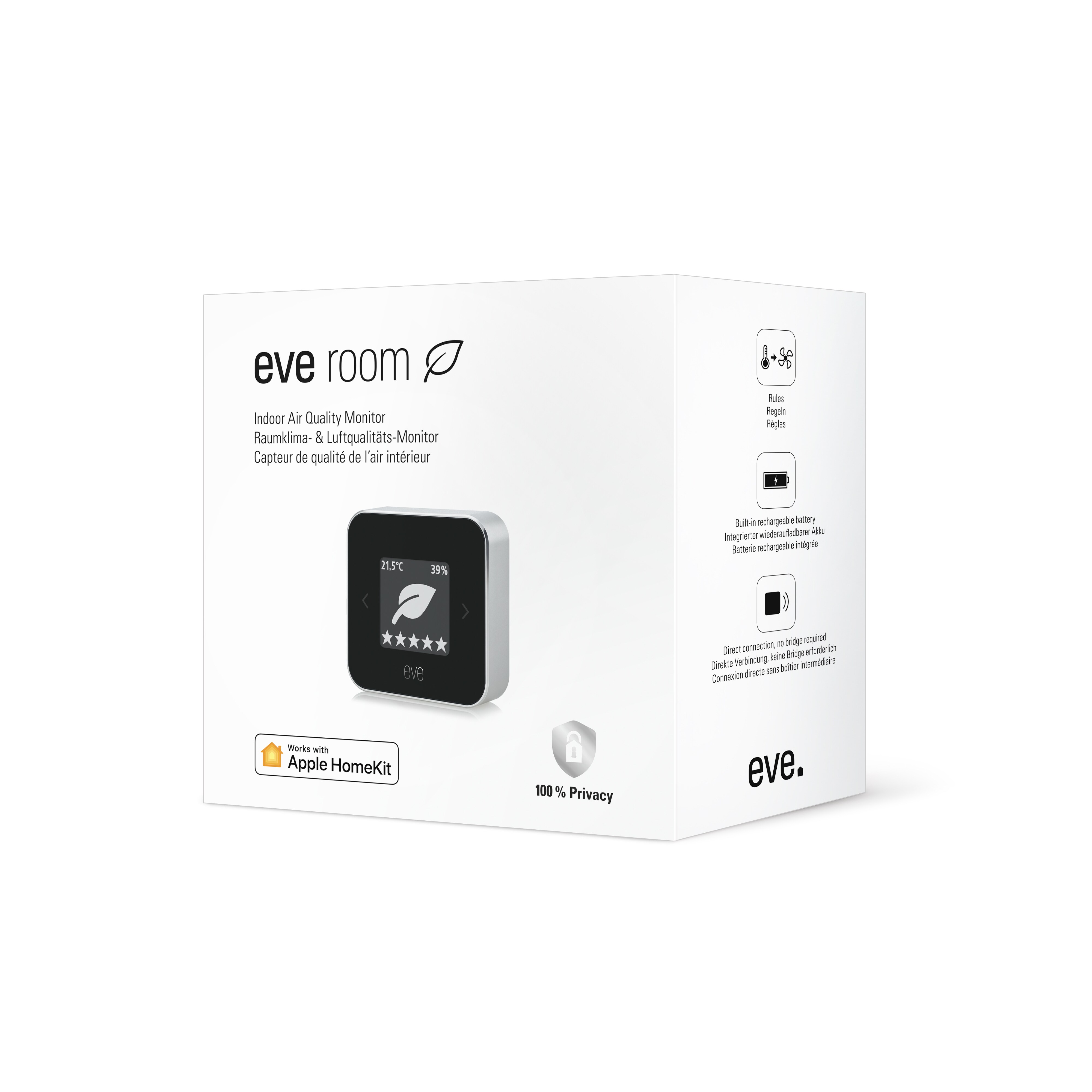 Eve Room - Raumluft-Qualitätssensor mit Apple HomeKit Technologie &amp; Thread