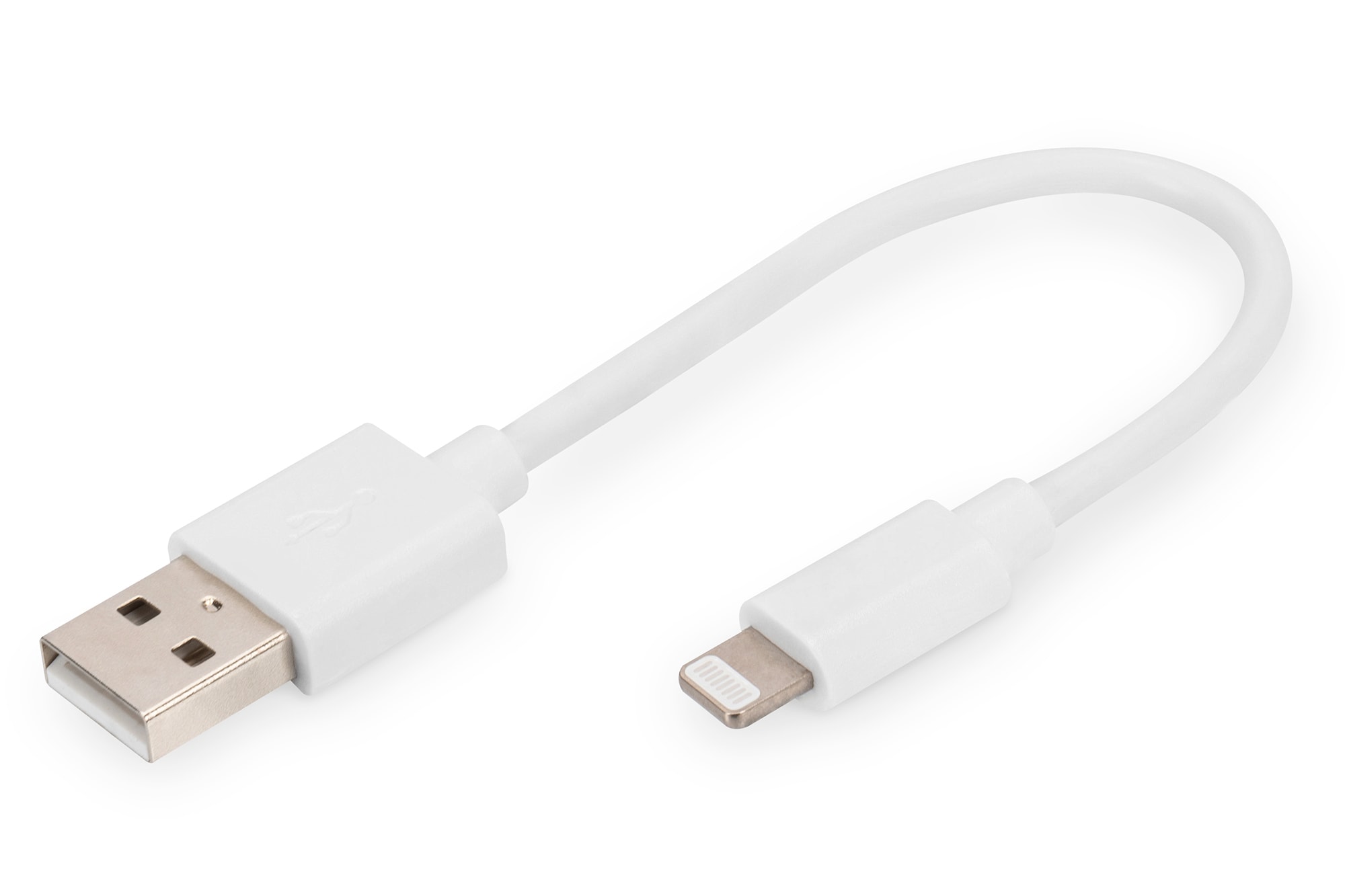 DIGITUS Daten und Ladekabel USB-A zu Lightning, 0.15m, weiß