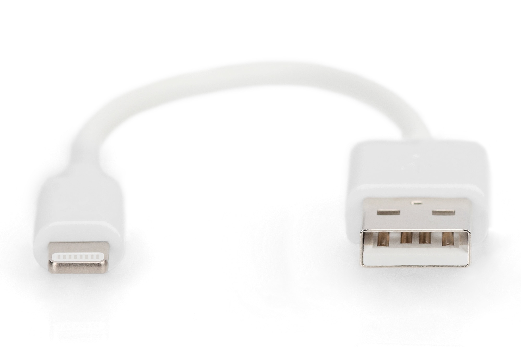 DIGITUS Daten und Ladekabel USB-A zu Lightning, 0.15m, weiß