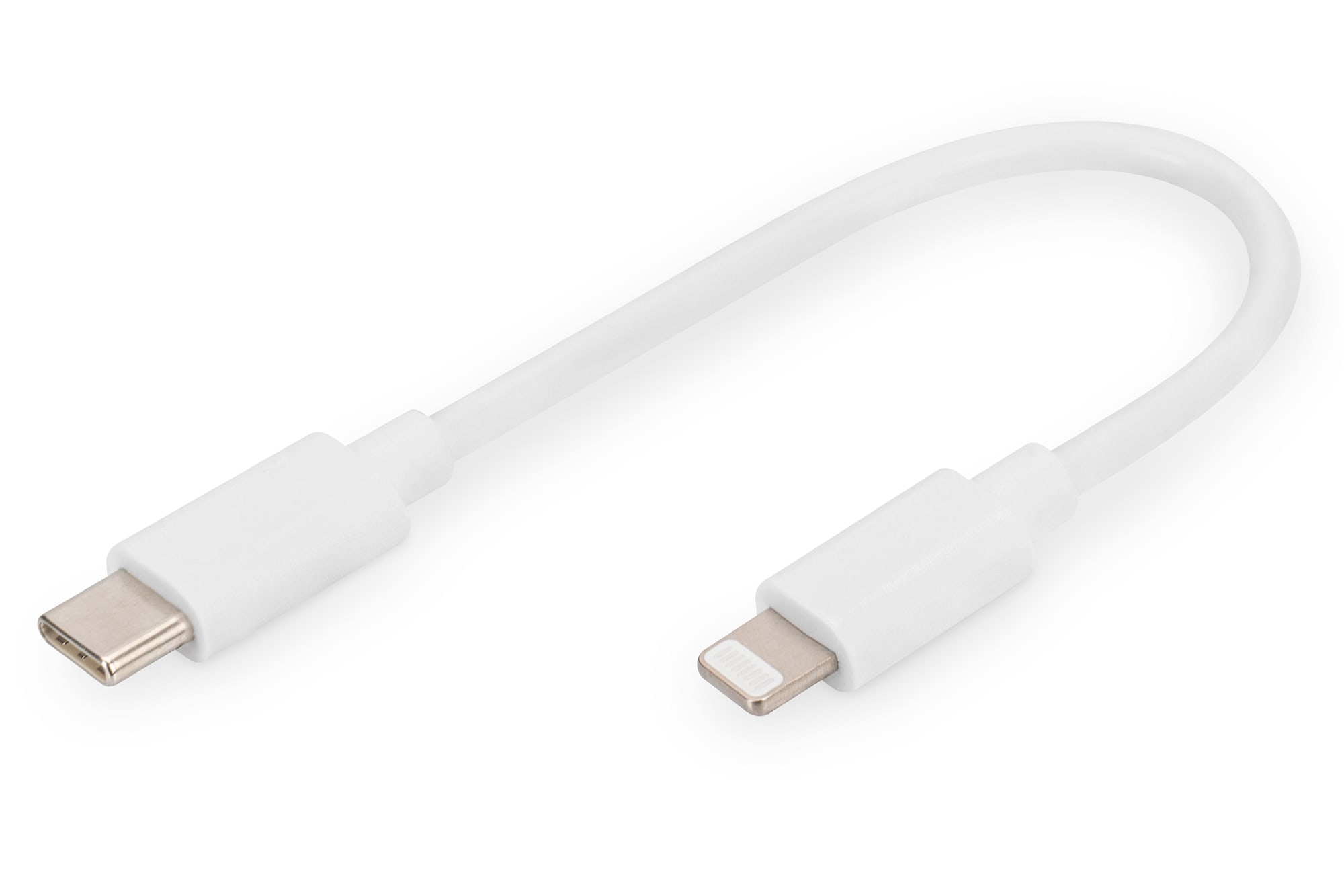 DIGITUS Daten- und Ladekabel USB-C zu Lightning, 0,15m, weiß