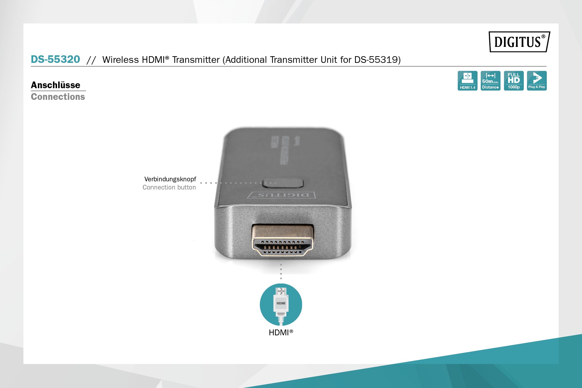 DIGITUS Wireless HDMI Sendeeinheit für DS-55319 (zusätzliche Einheit)