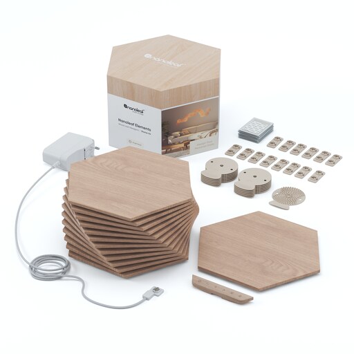 Nanoleaf Elements Wood Look Hexagons Starter Kit – 13PK