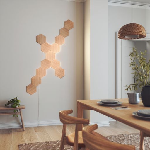 Nanoleaf Elements Wood Look Hexagons Starter Kit – 13PK