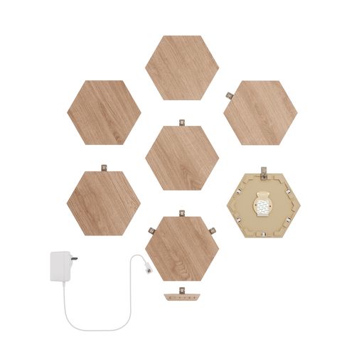 Nanoleaf Elements Wood Look Hexagons Starter Kit – 7PK