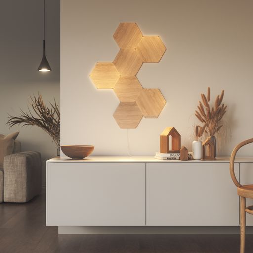 Nanoleaf Elements Wood Look Hexagons Starter Kit – 7PK