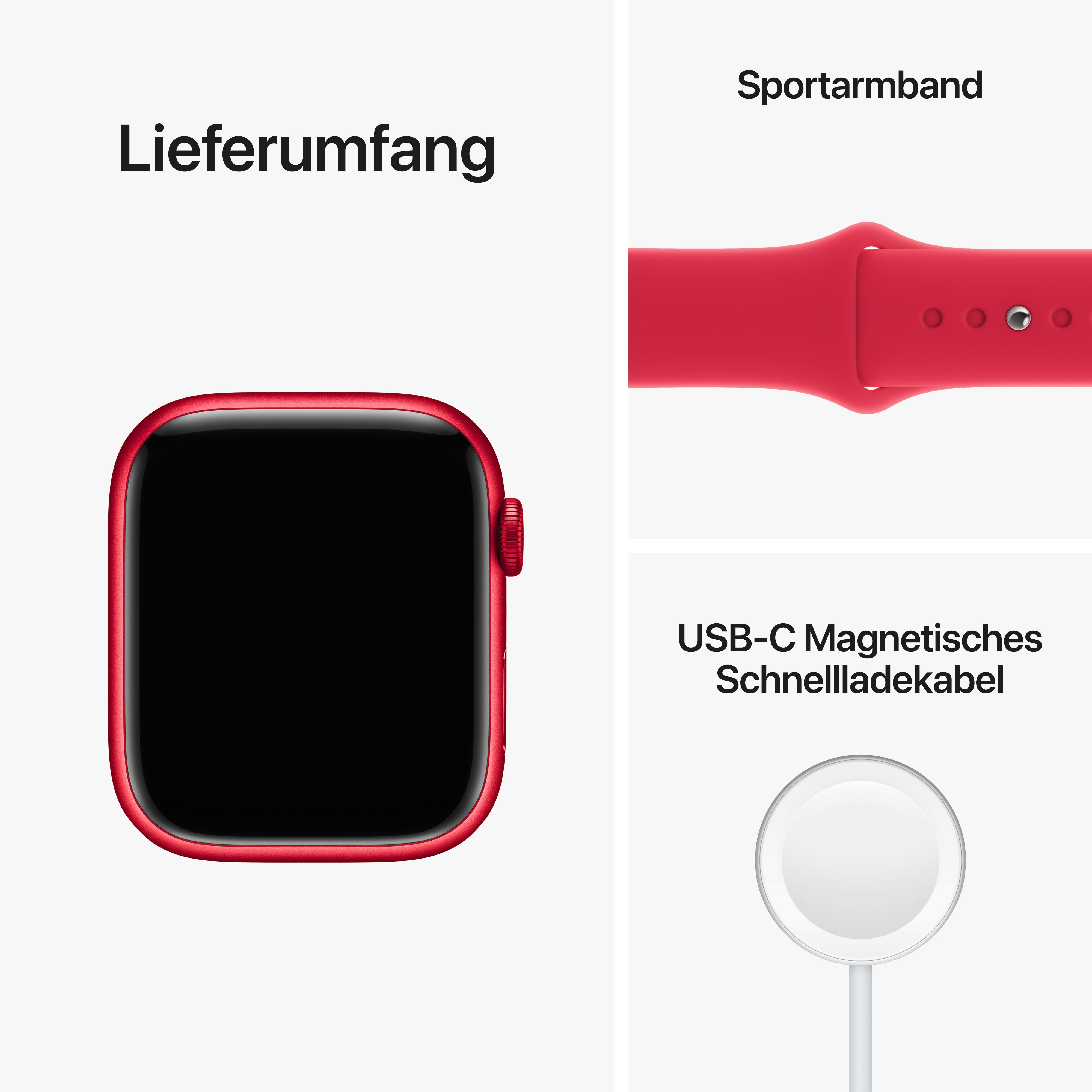 Apple Watch Series 8 GPS 45mm Aluminium Product(RED) Sportarmband Product(RED)