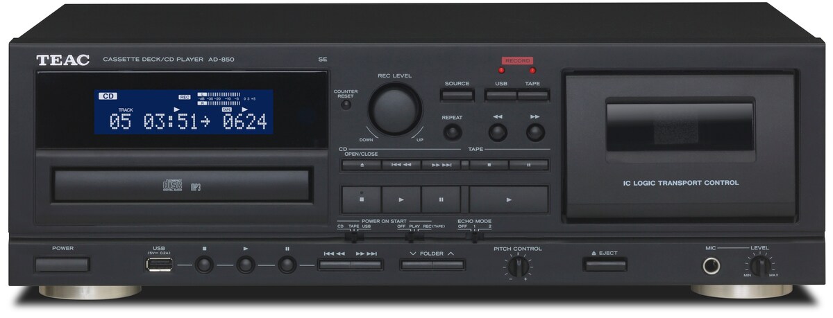 TEAC AD-850-SE CD- &amp; Kassettenspieler mit USB Schwarz