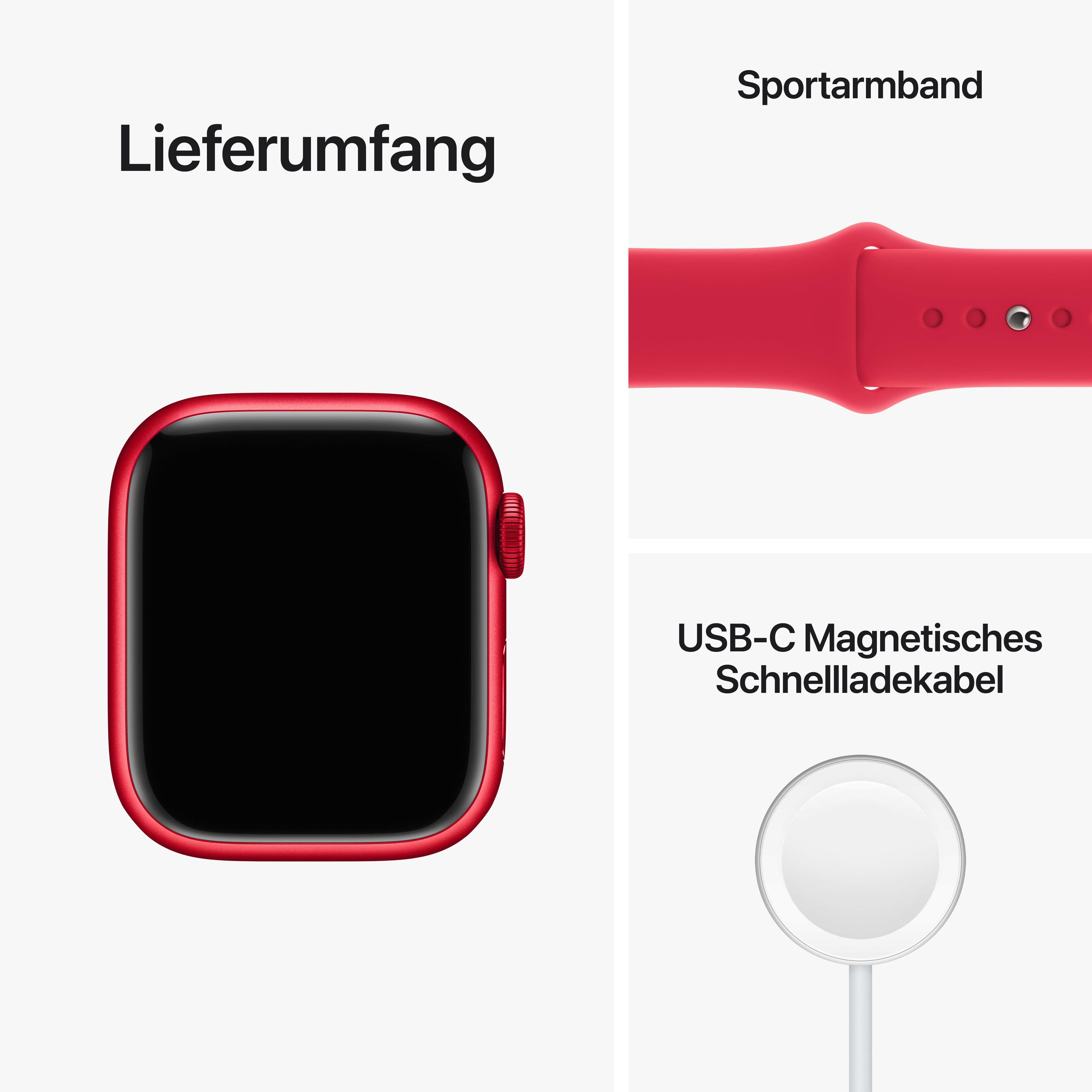 Apple Watch Series 8 LTE 41mm Aluminium Product(RED) Sportarmband Product(RED)