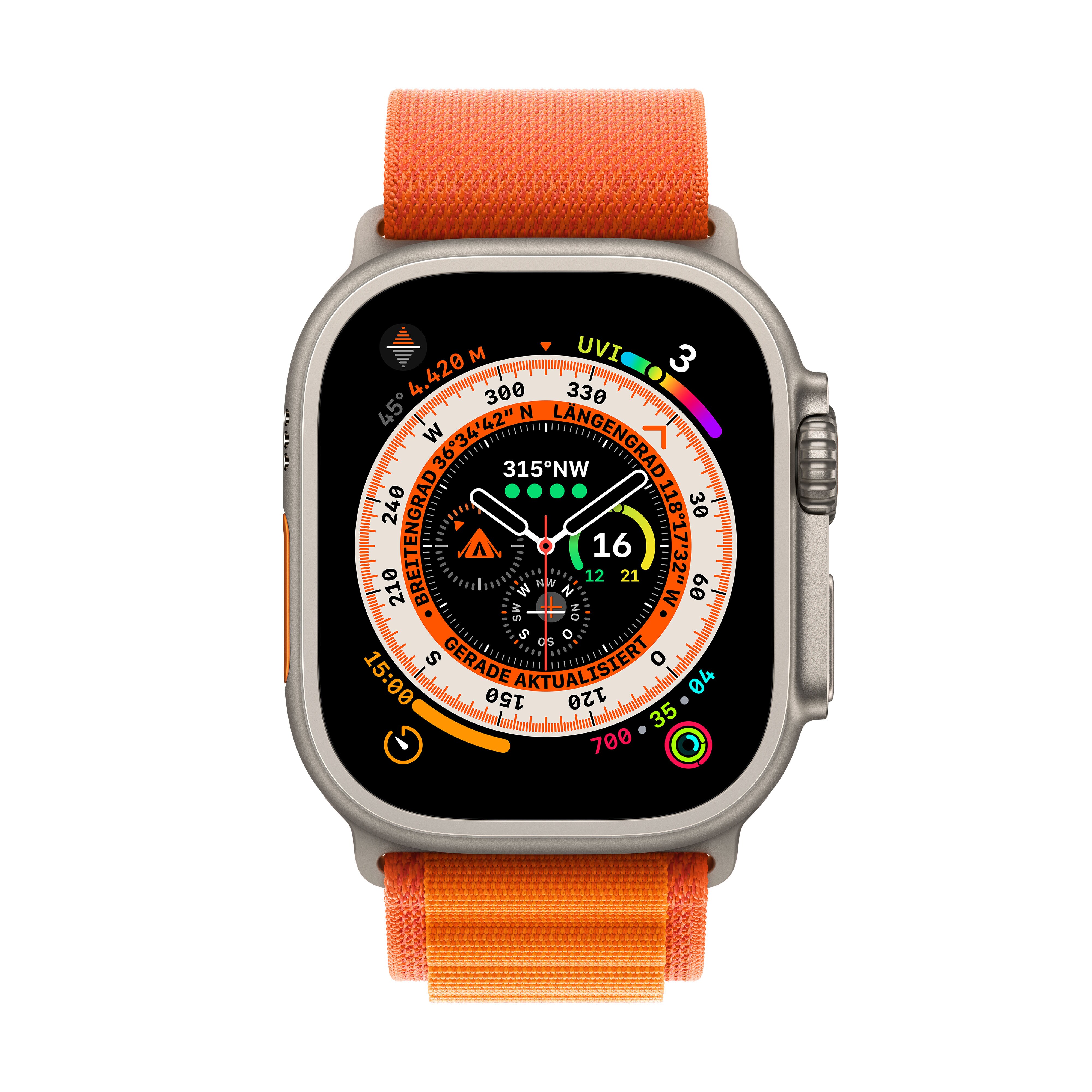 Apple Watch Ultra LTE 49mm Titanium Alpine Loop Orange Small