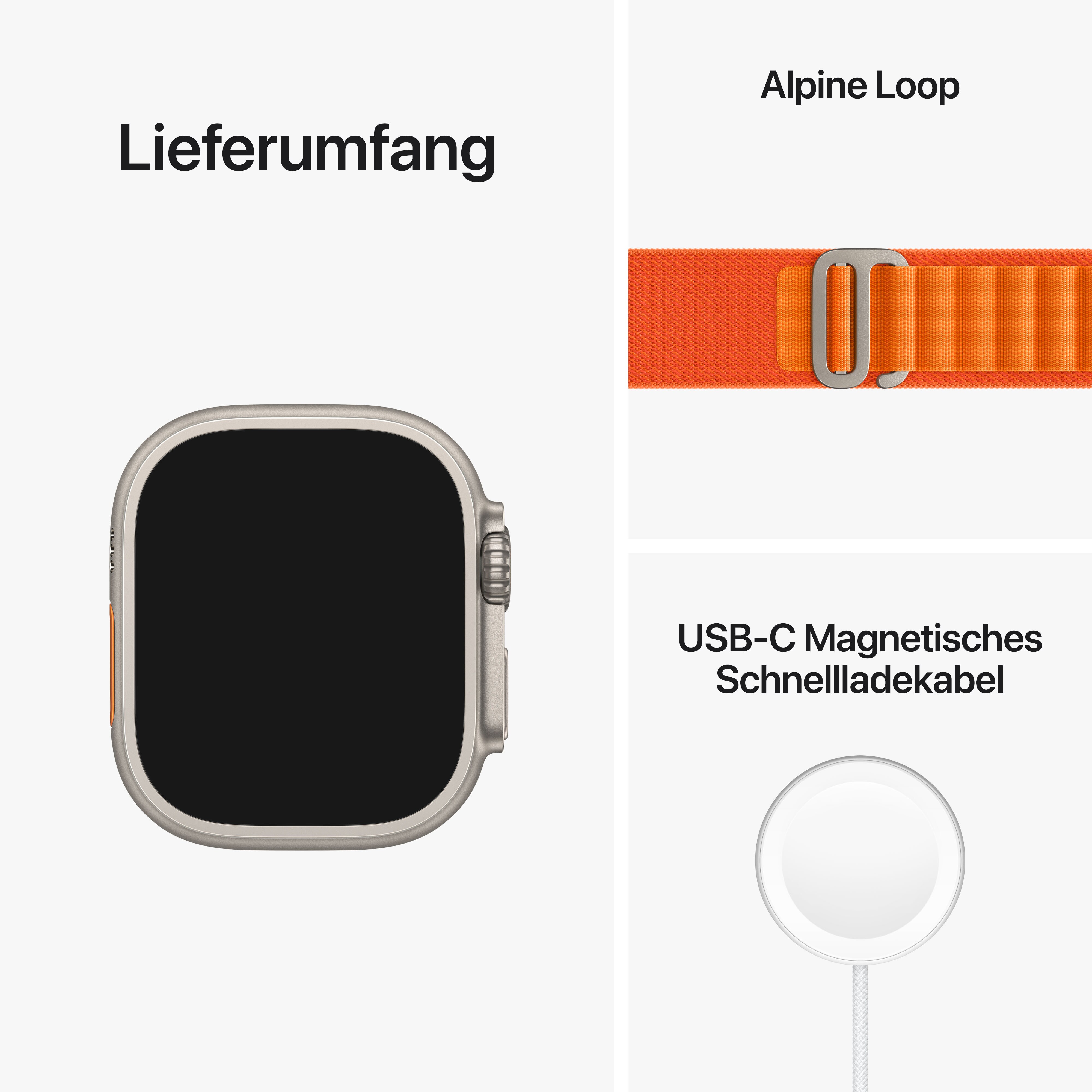 Apple Watch Ultra LTE 49mm Titanium Alpine Loop Orange Small