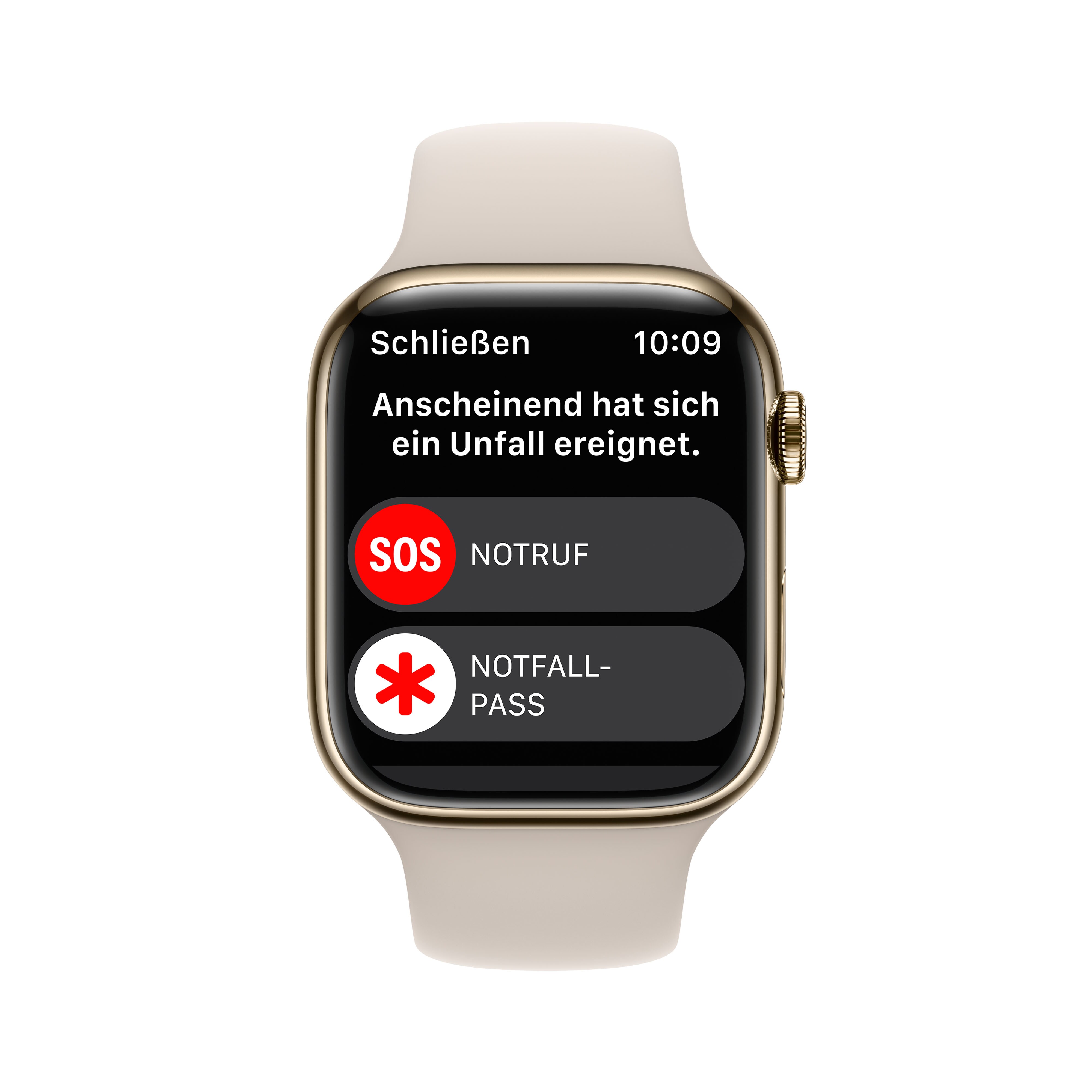 Apple Watch Series 8 LTE 45mm Edelstahl Gold Sportarmband Polarstern