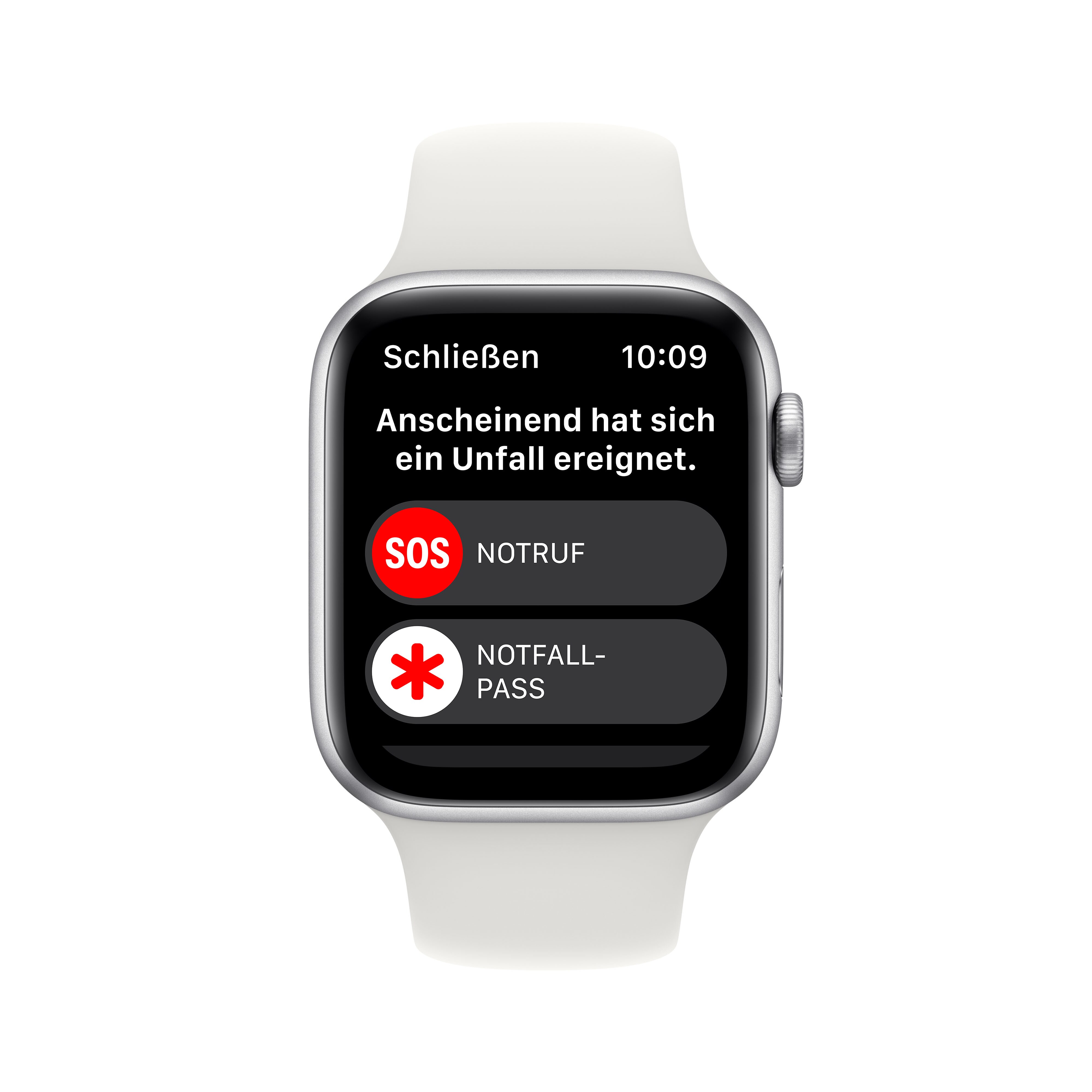 Apple Watch SE LTE 44mm Aluminiumgehäuse Silber Sportarmband Weiß