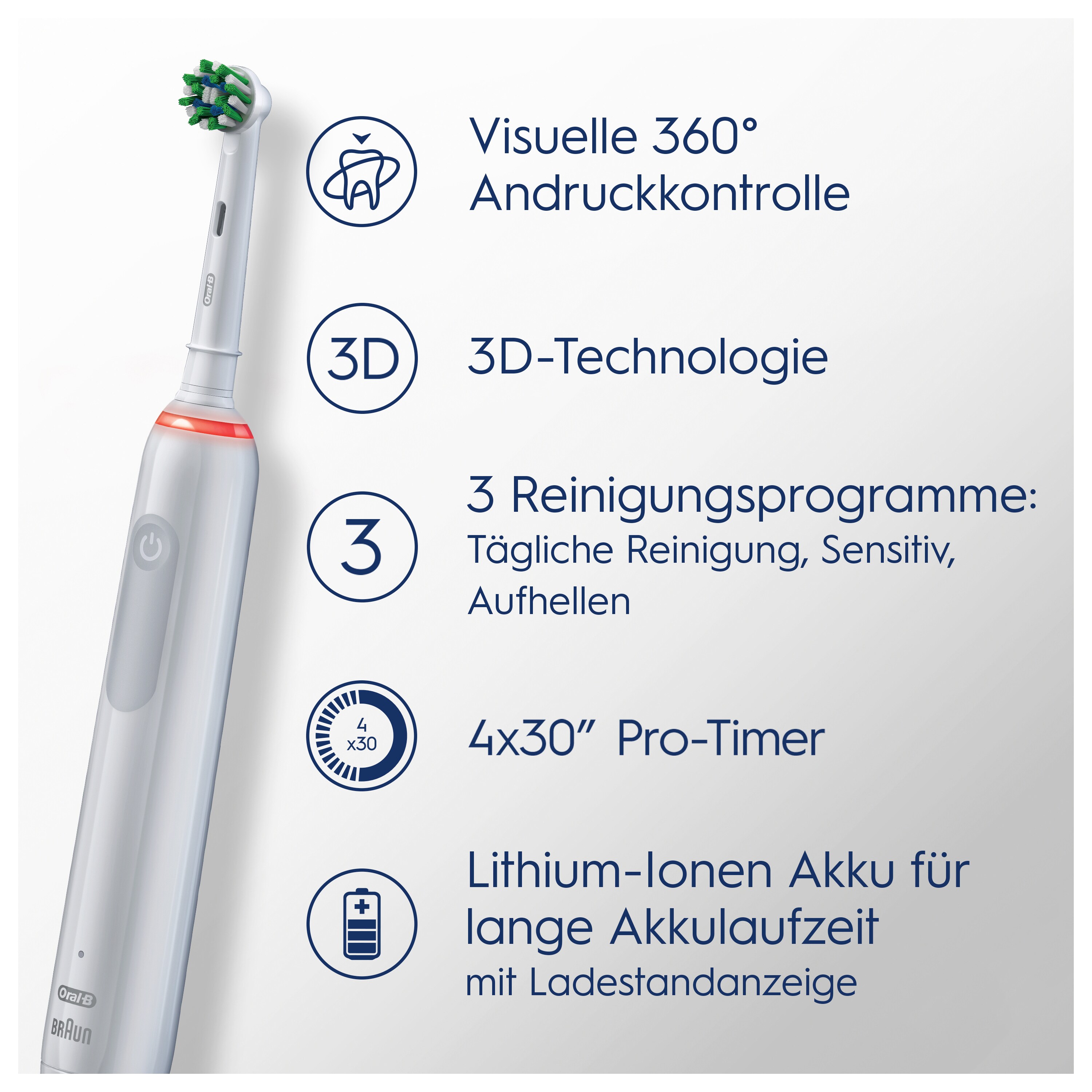 Oral-B Pro Zahnbürste 3500 mit Cyberport elektrische White ++ Reiseetui 3