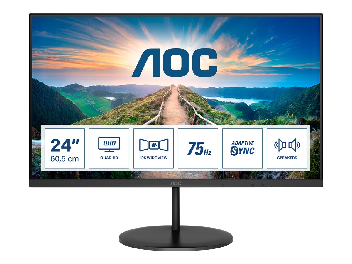 AOC Q24V4EA 60,5cm (23,8“)QHD IPS Gaming Monitor 3 Seiten rahmenlos HDMI 75Hz