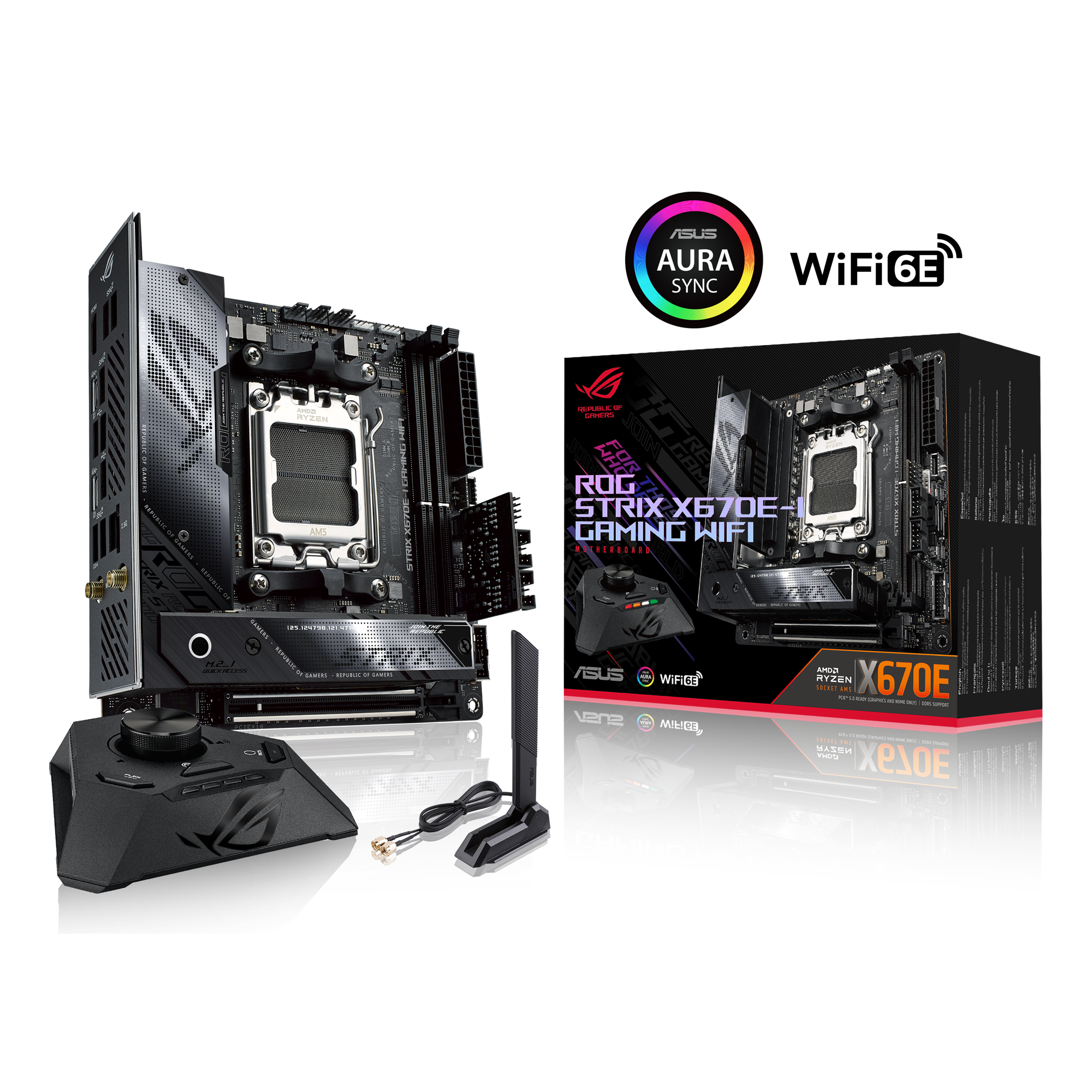 ASUS ROG STRIX X670E-I GAMING WIFI ITX Mainboard Sockel AM5 WIFI/M.2/USB4-C/HDMI