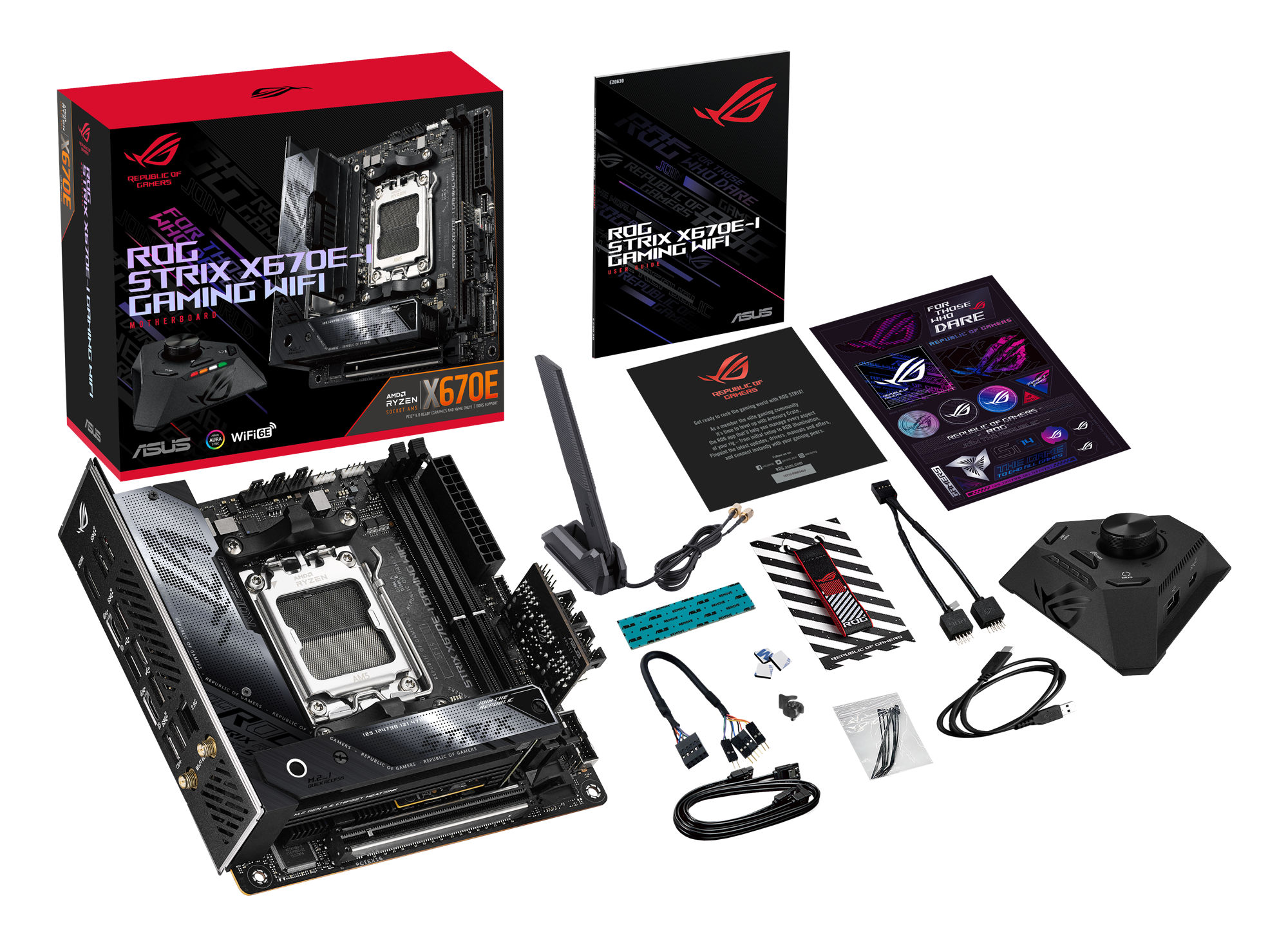 ASUS ROG STRIX X670E-I GAMING WIFI ITX Mainboard Sockel AM5 WIFI/M.2/USB4-C/HDMI