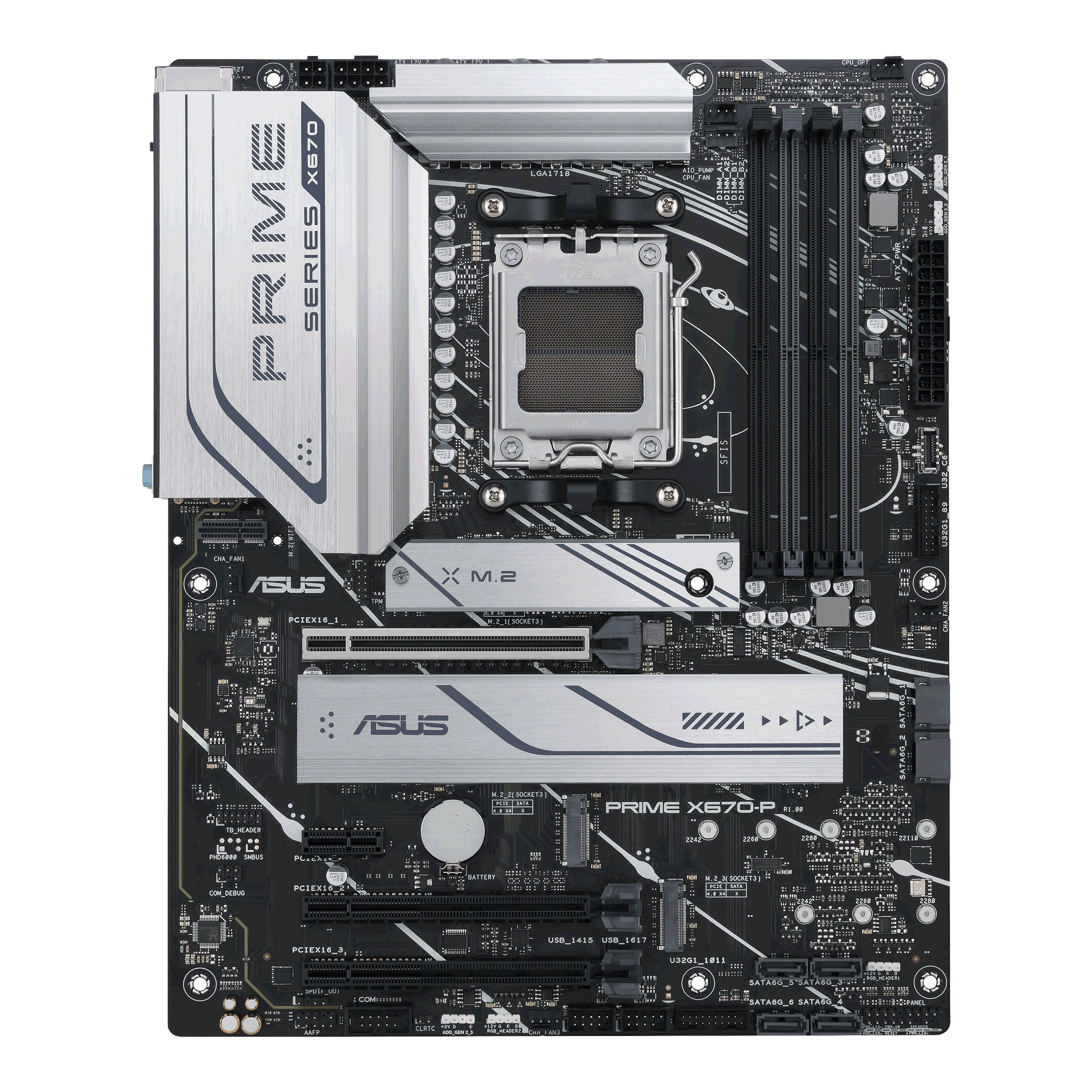 ASUS PRIME X670-P ATX Mainboard Sockel AM5 WIFI/M.2/USB3.2 Typ C/HDMI/DP