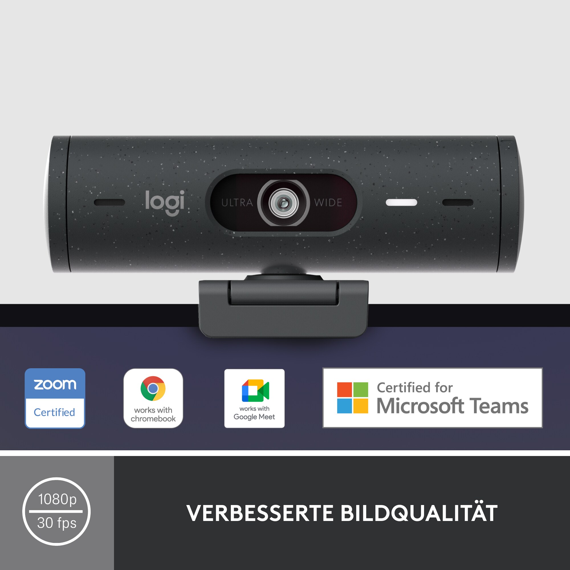 Logitech Brio 500 Webcam Grafite