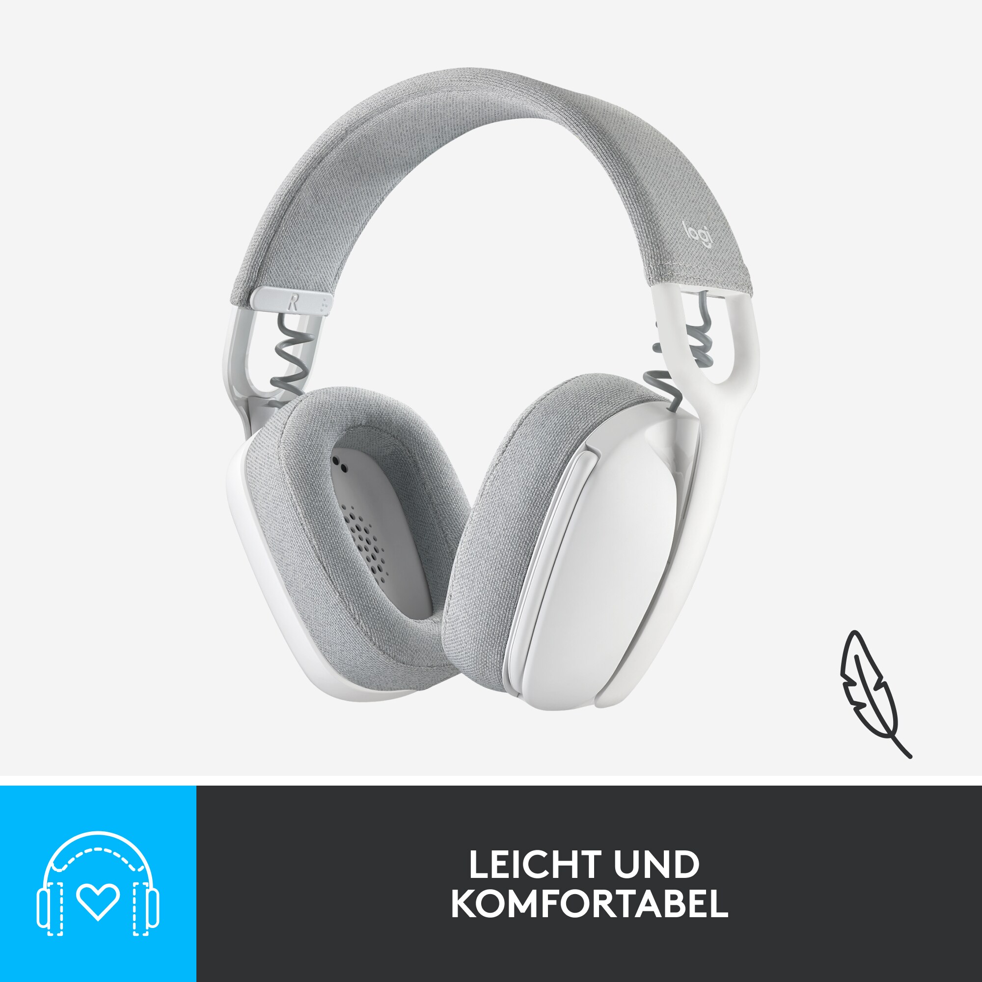 Logitech Zone Vibe 100 Kabelloses Headset Off White