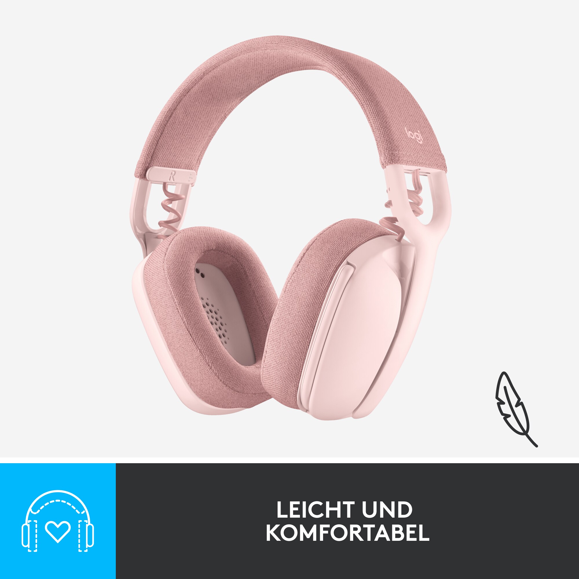 Logitech Zone Vibe 100 Kabelloses Headset Rose