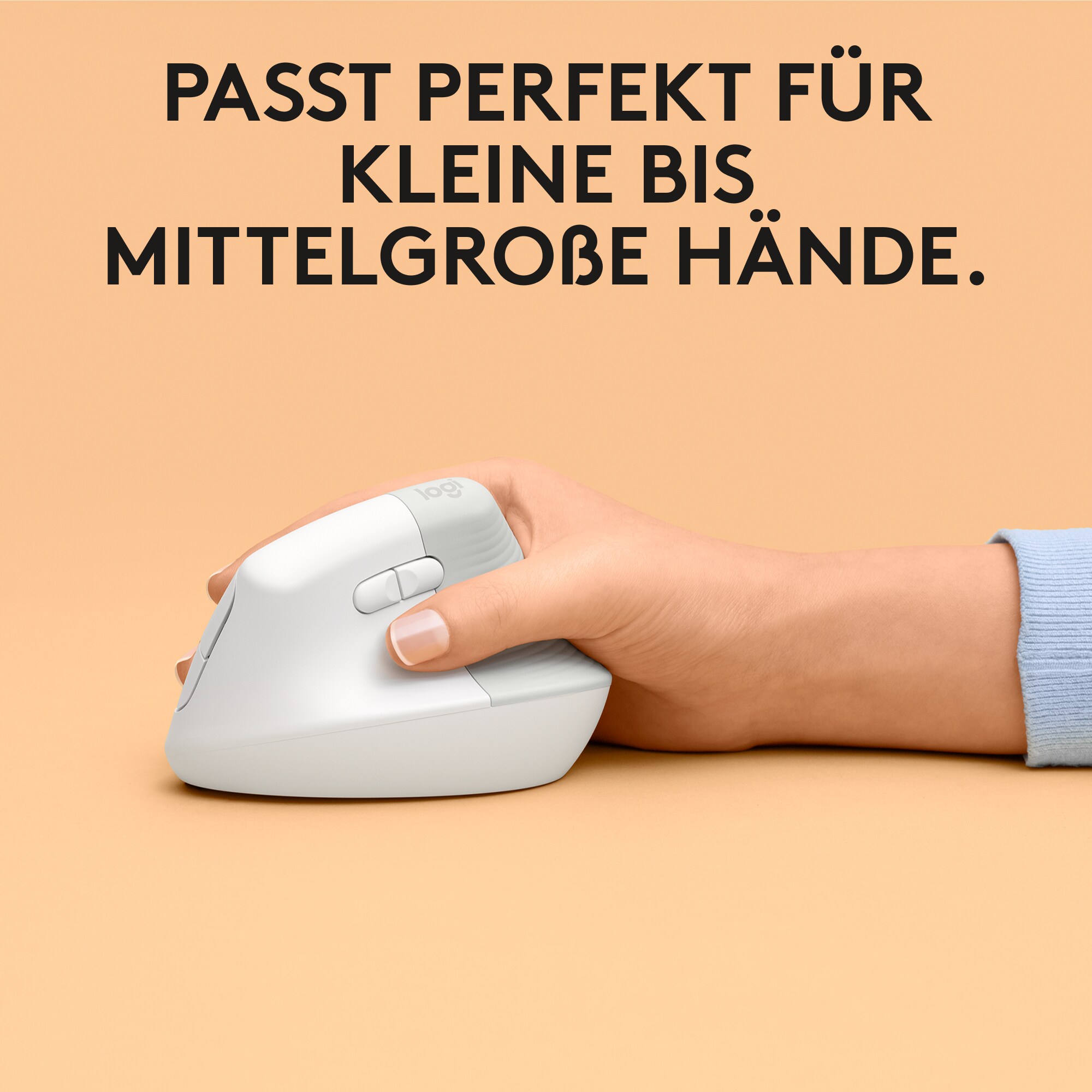 Logitech Lift für Mac Vertical Ergonomische Kabellose Maus Off White