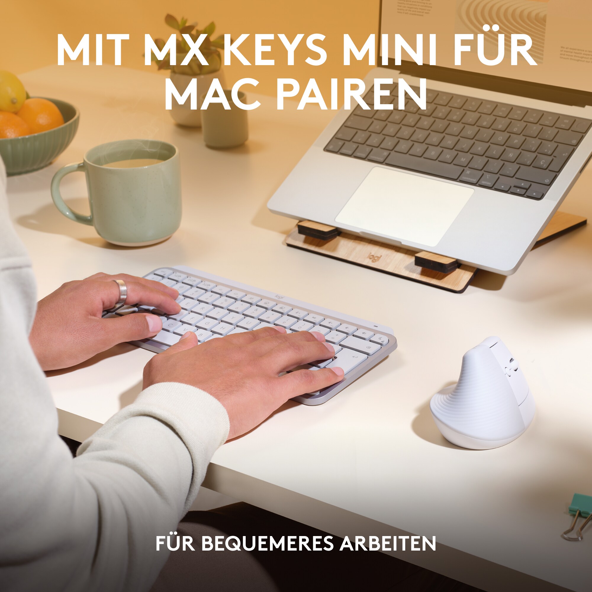 Logitech Lift für Mac Vertical Ergonomische Kabellose Maus Off White