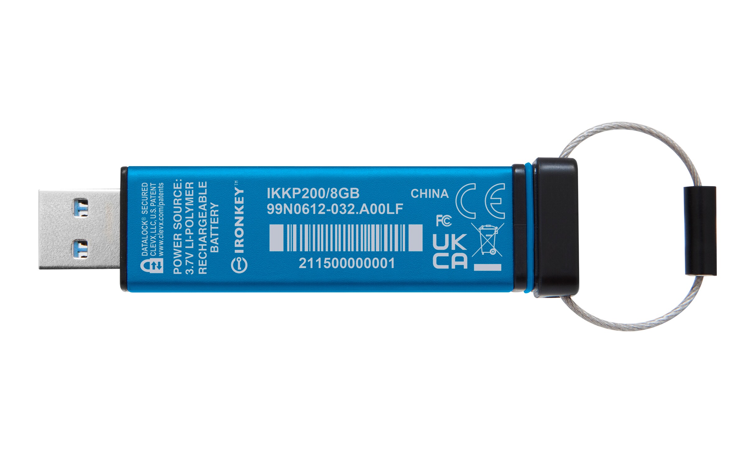 Kingston 8 GB IronKey Keypad 200 Verschlüsselter USB-Stick Metall USB 3.2 Gen1