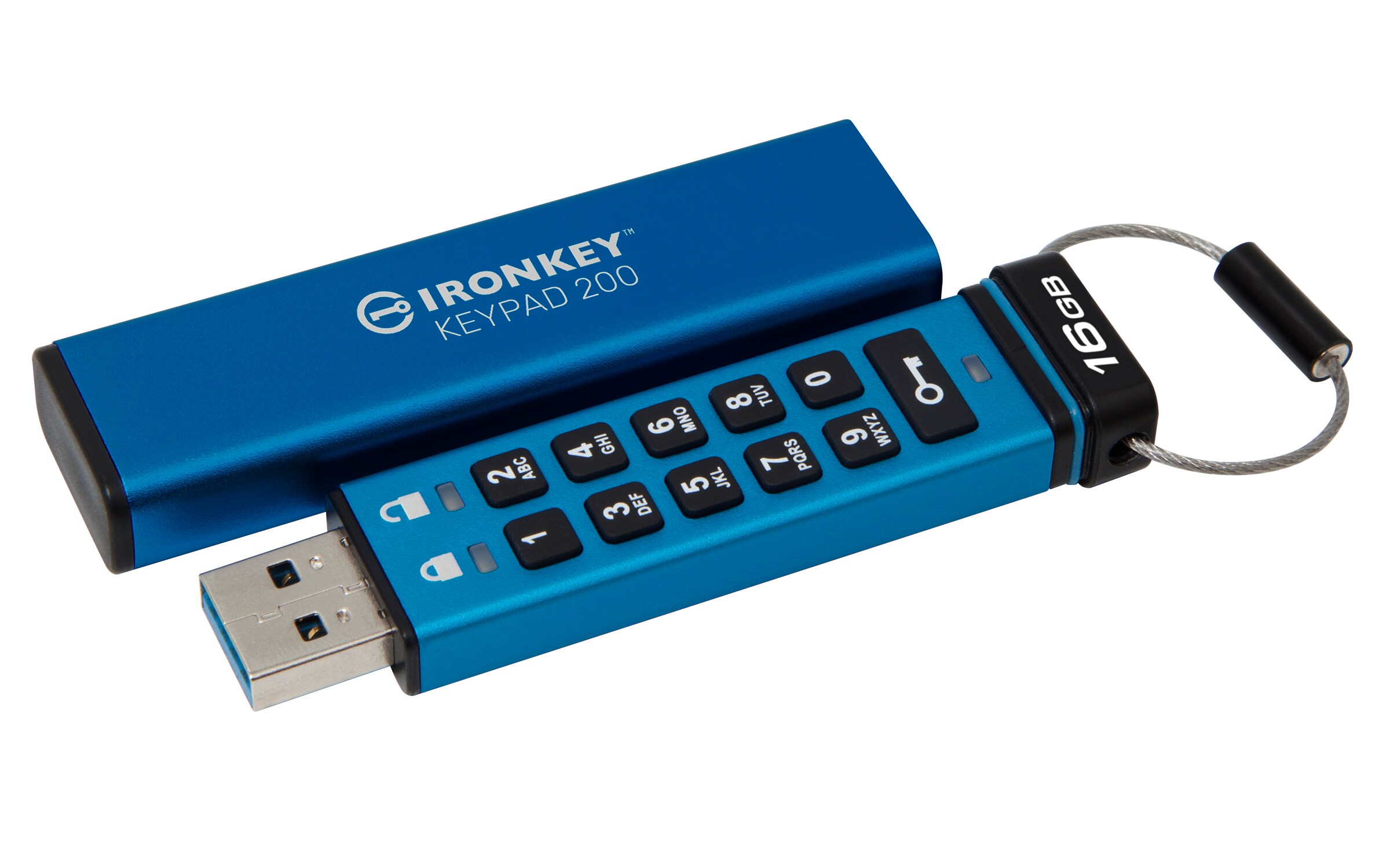 Kingston 16 GB IronKey Keypad 200 Verschlüsselter USB-Stick Metall USB 3.2 Gen1