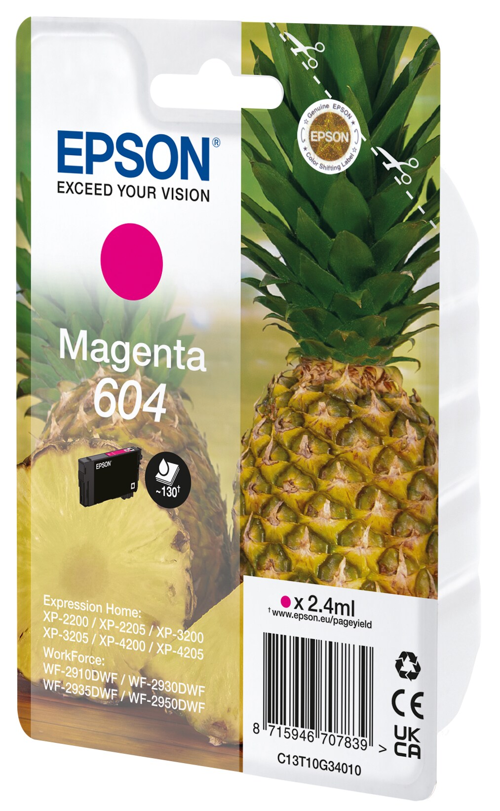 Epson 604 Original Druckerpatrone Magenta C13T10G34010 Ananas Tinte