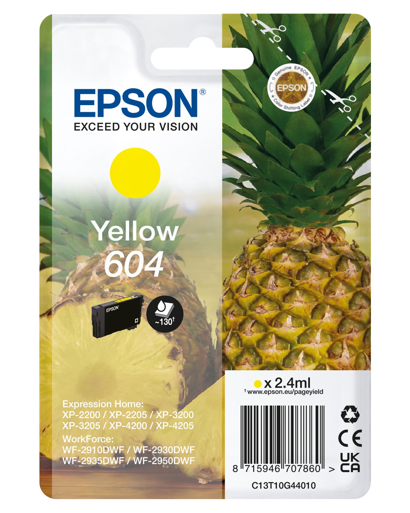 Epson 604 Original Druckerpatrone Gelb C13T10G44010 Ananas Tinte