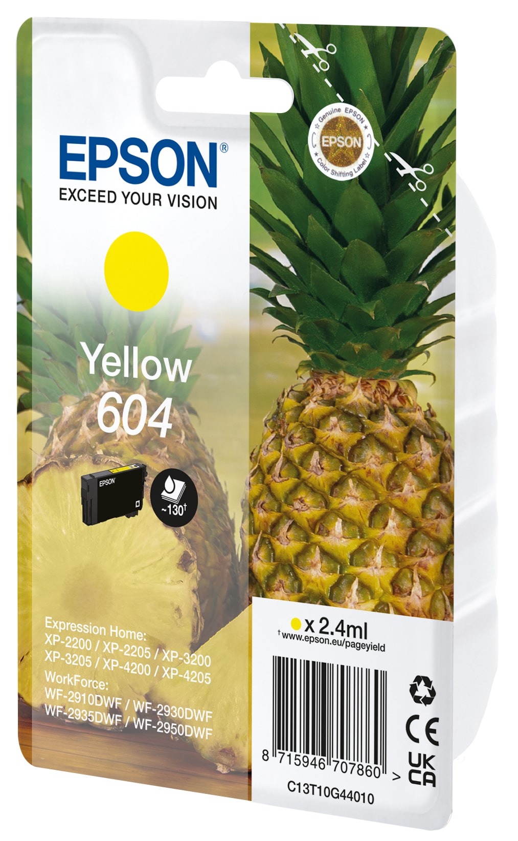 Epson 604 Original Druckerpatrone Gelb C13T10G44010 Ananas Tinte