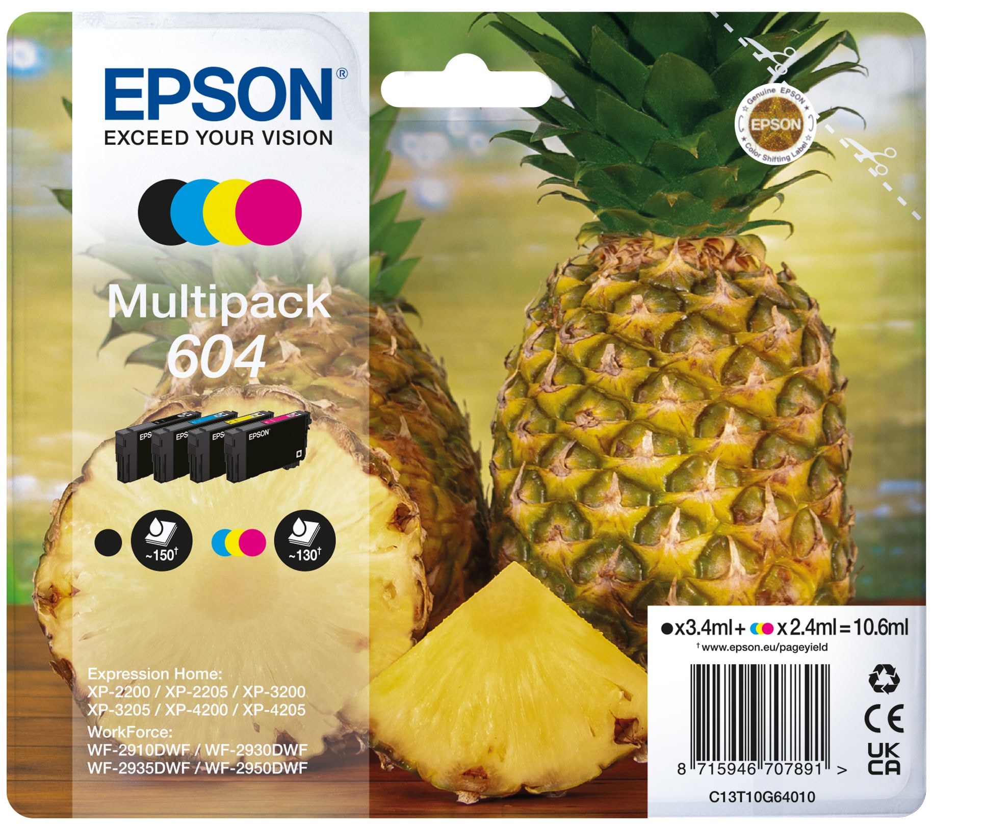 Epson 604 Original Druckerpatrone Multipack C13T10G64010 Ananas Tinte