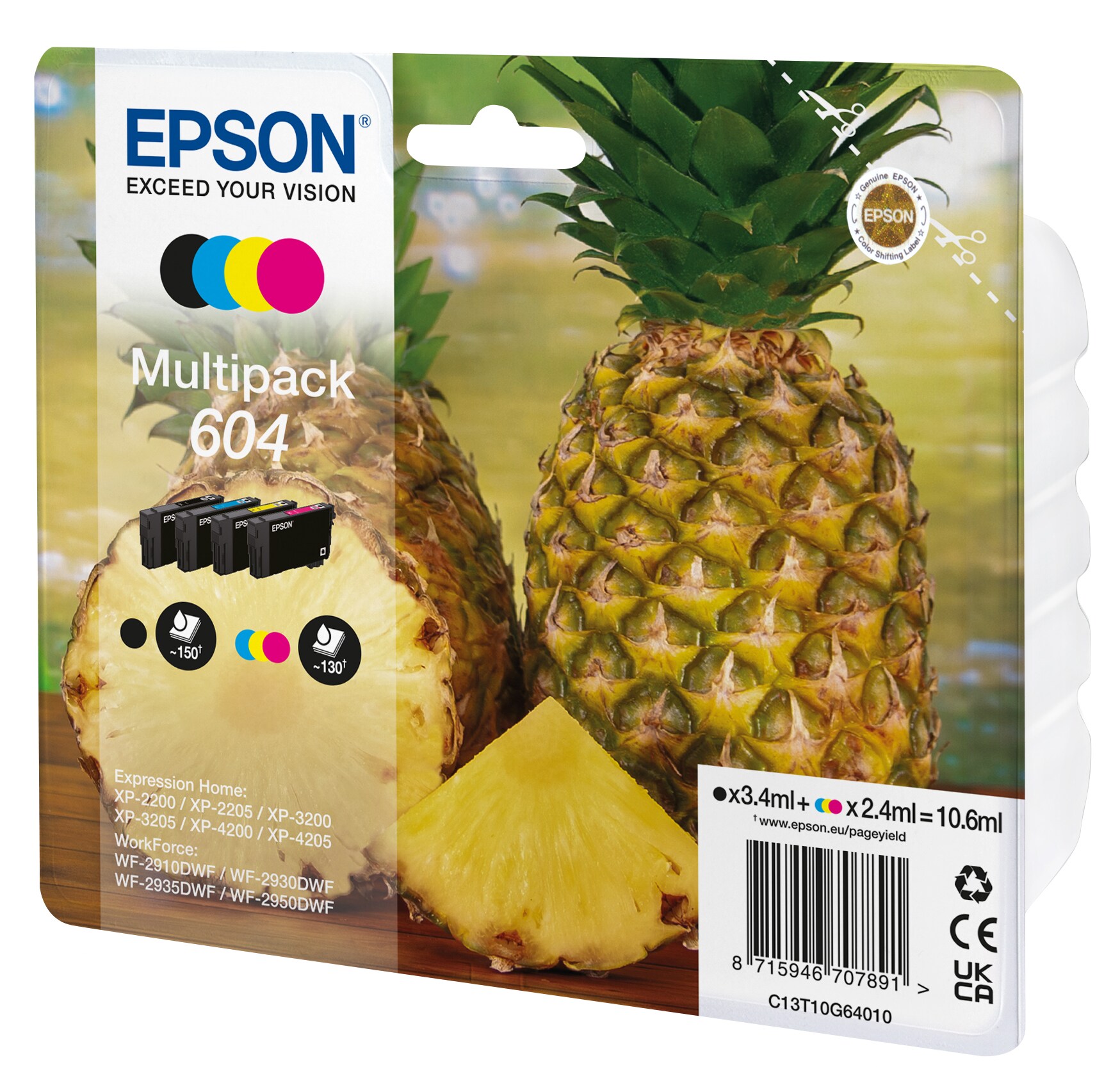 Epson 604 Original Druckerpatrone Multipack C13T10G64010 Ananas Tinte