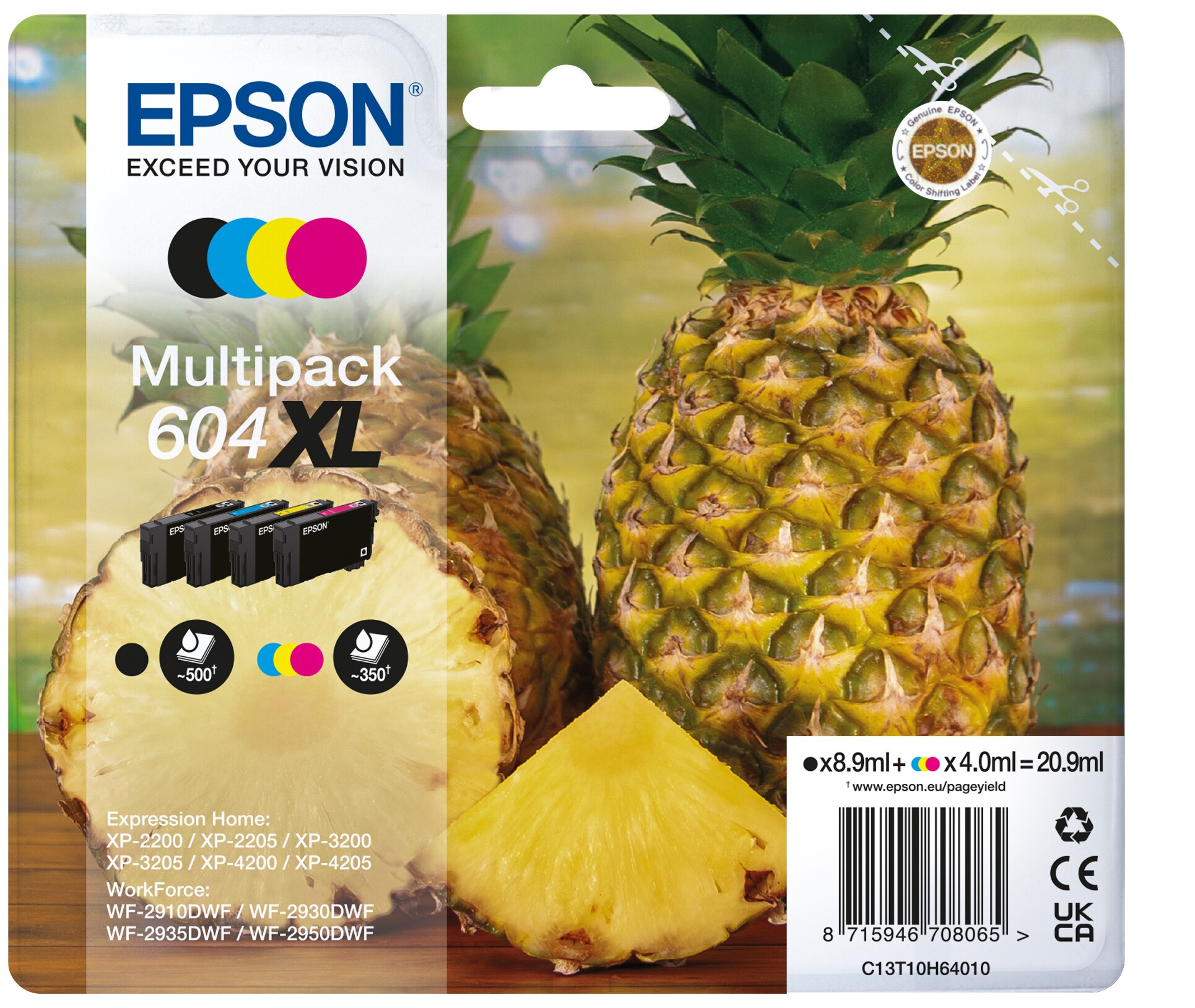 Epson 604 Original Druckerpatrone Multipack XL C13T10H64010 Ananas Tinte