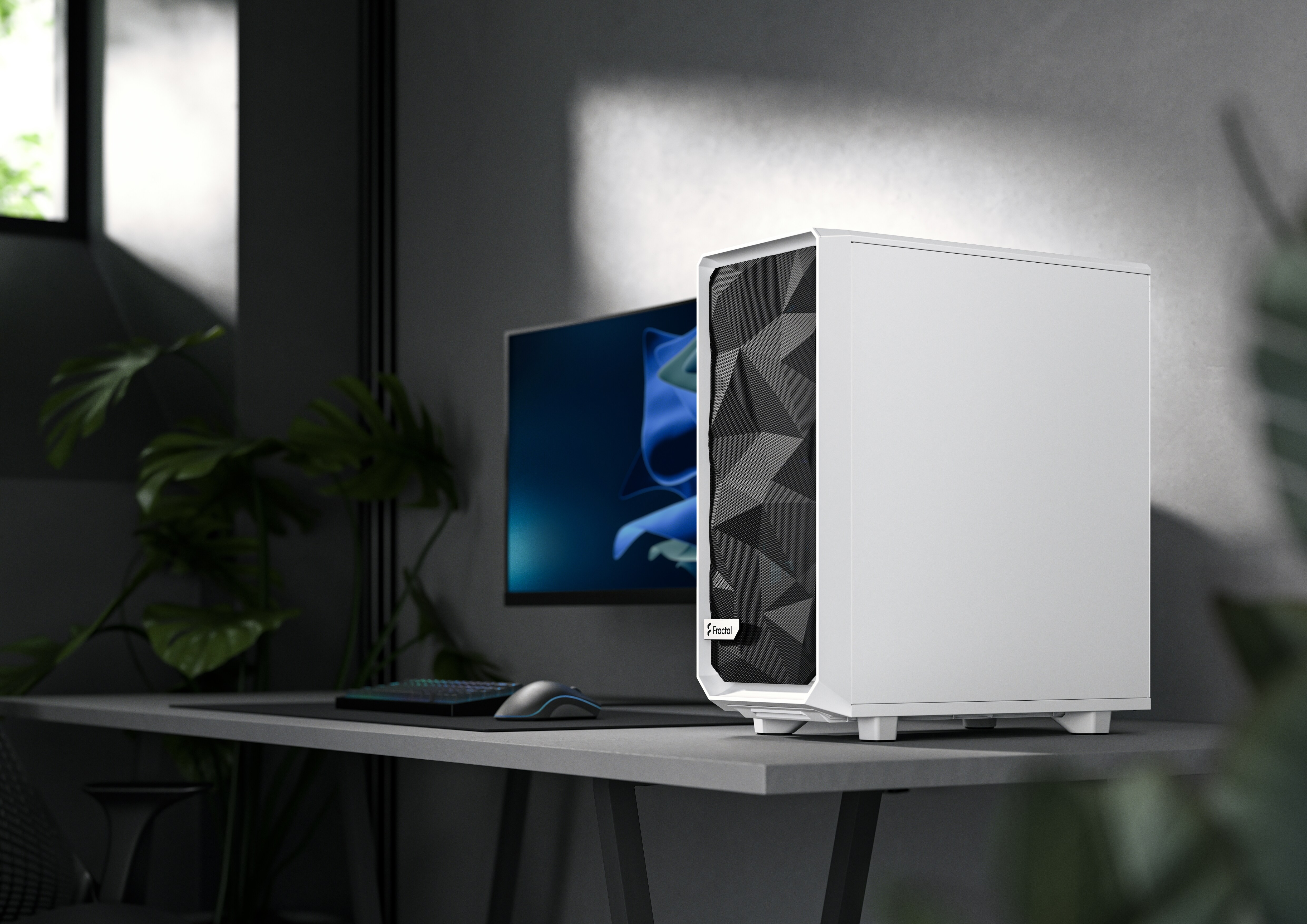 Fractal Design Meshify 2 Compact Lite White TG Clear Gaming Gehäuse