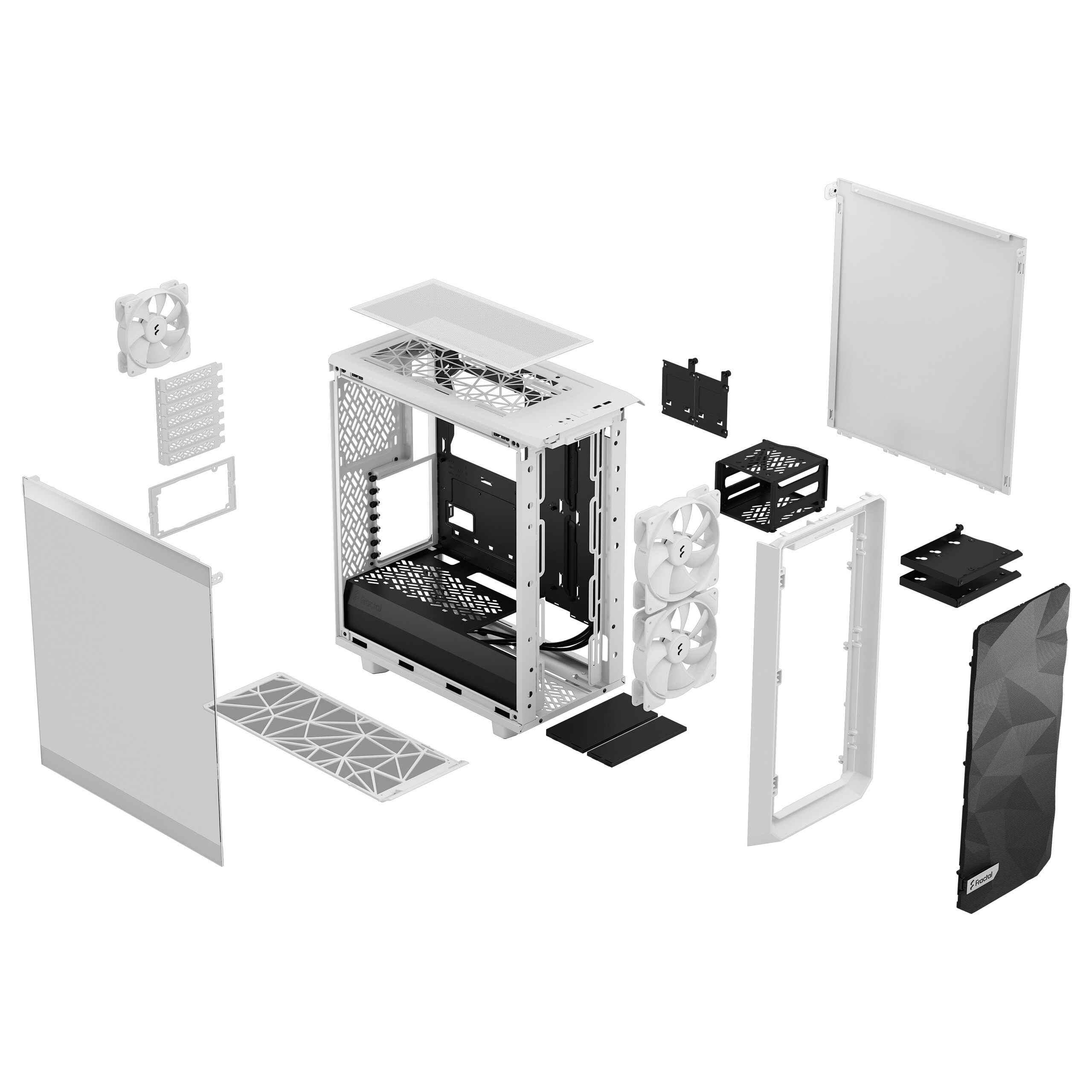 Fractal Design Meshify 2 Compact Lite White TG Clear Gaming Gehäuse