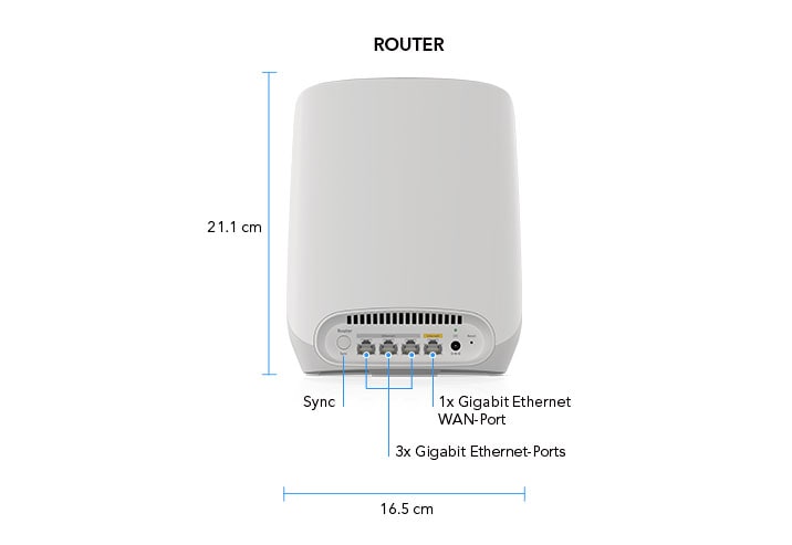 Netgear Orbi AX5400 Tri-Band Mesh WiFi 6 System RBK762 (Router, Satellit)