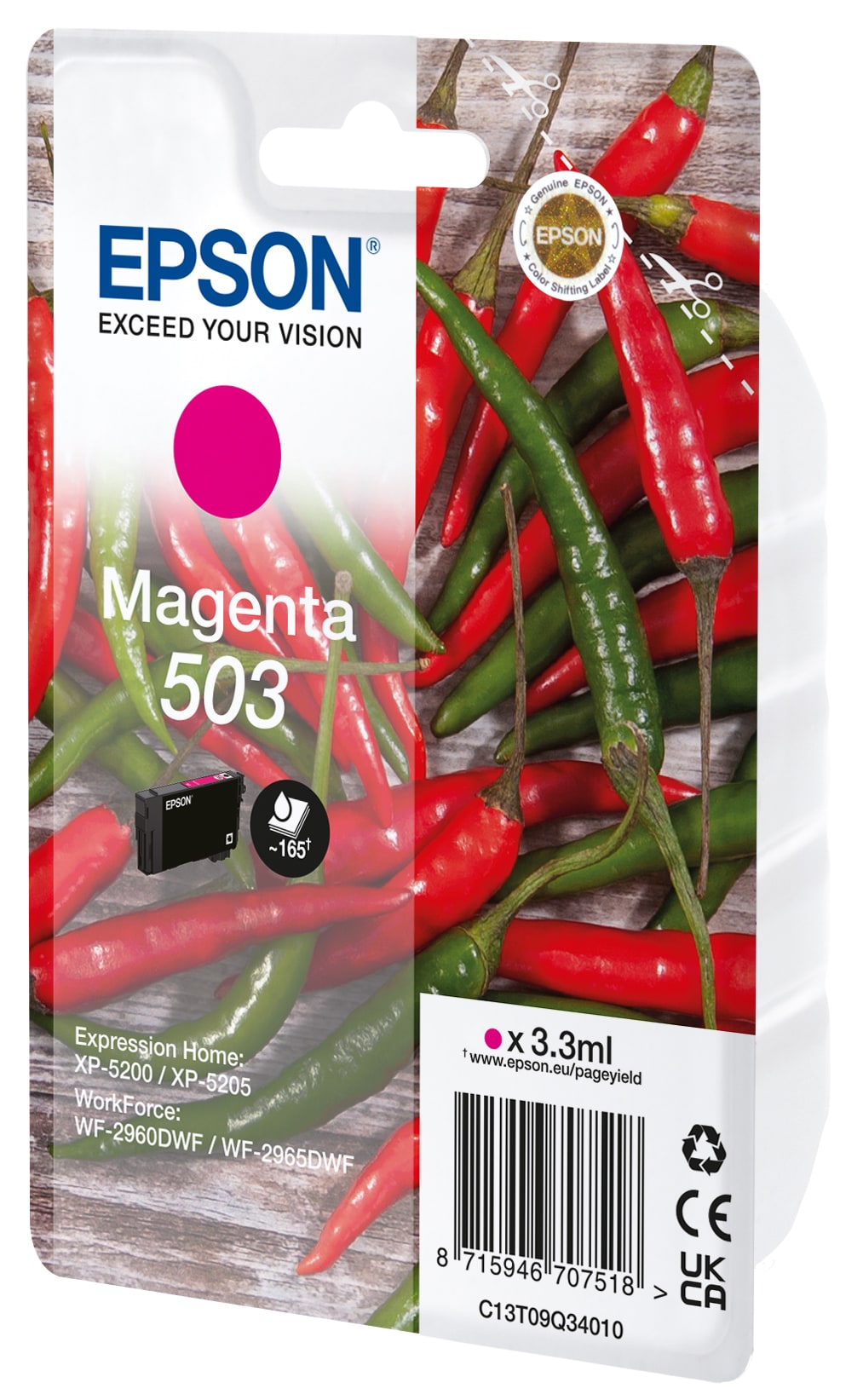 Epson 503 Original Druckerpatrone Magenta C13T09Q34010 Chilischoten-Tinte