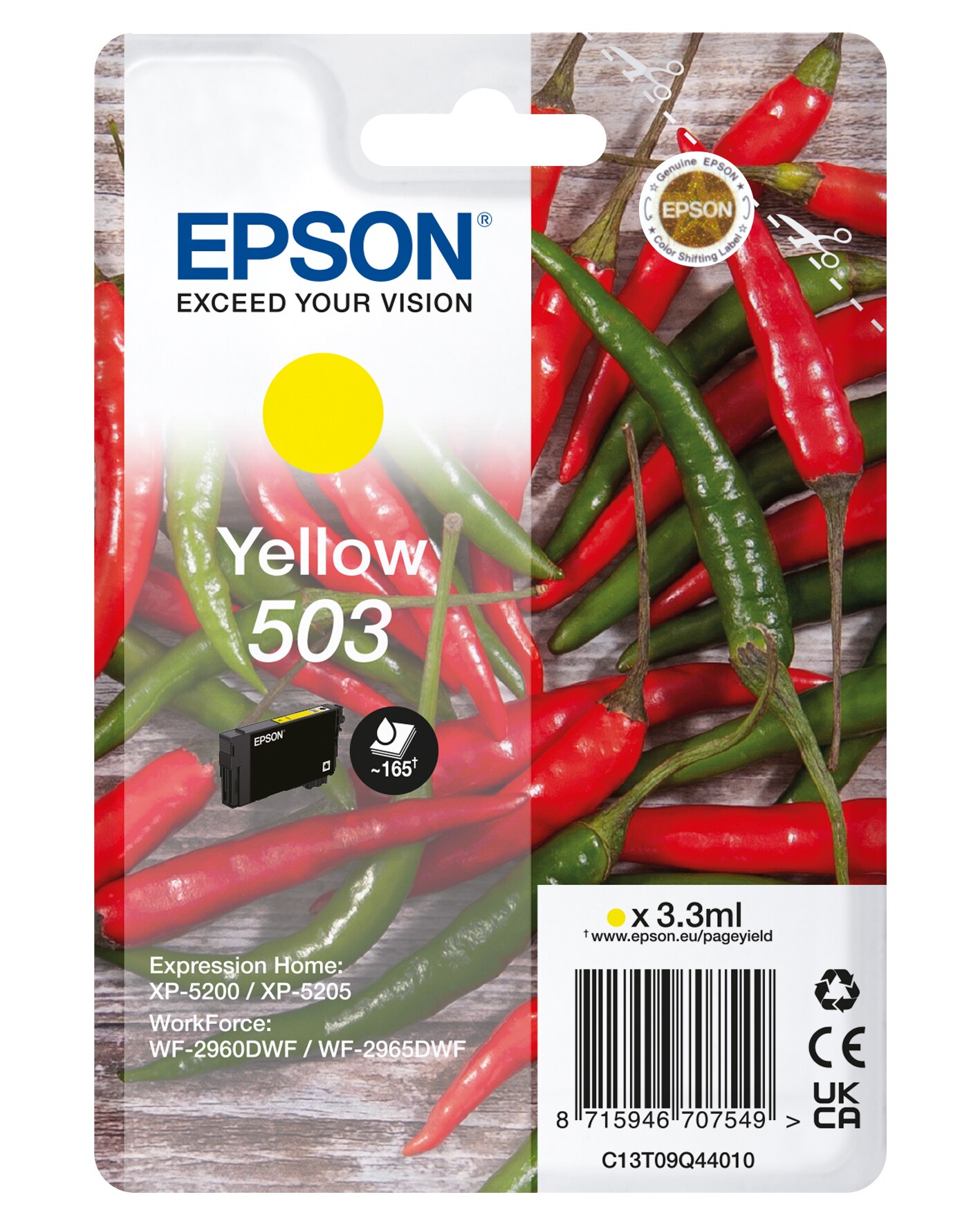 Epson 503 Original Druckerpatrone Gelb C13T09Q44010 Chilischoten-Tinte