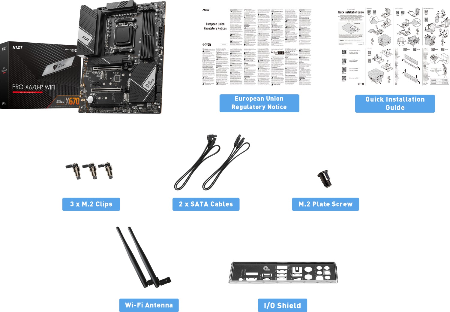 MSI PRO-P X670-P WIFI ATX Mainboard Sockel AM5 4x M.2/USB-C/WIFI/BT