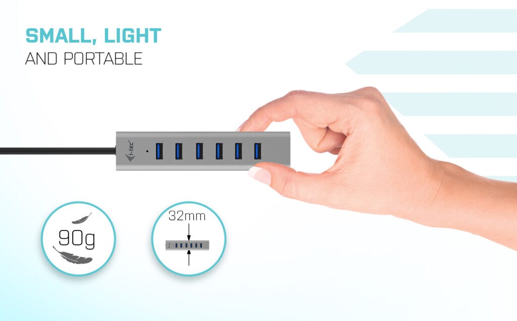 i-tec USB-C Charging Metal HUB 7 Port Power Adapter 15W