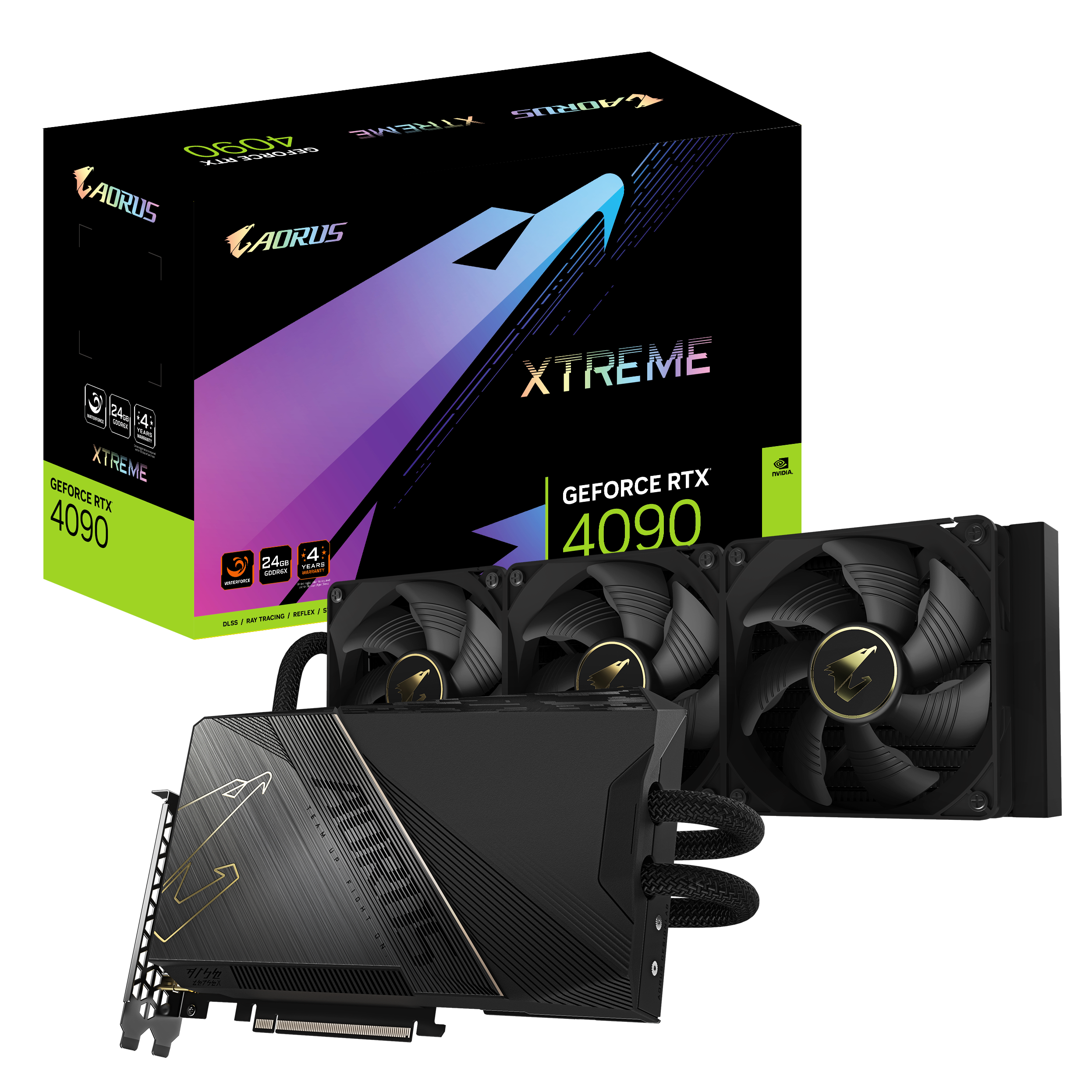 GIGABYTE AORUS GeForce RTX 4090 WaterForce 24GB GDDR6X Grafikkarte 1xHDMI, 3xDP