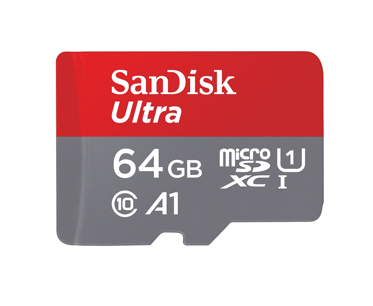 SanDisk Ultra 64 GB microSDHC Speicherkarte Kit (2022) bis 140 MB/s, C10, U1, A1