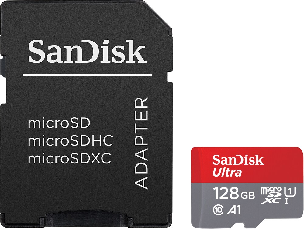 SanDisk Ultra 128 GB microSDXC Speicherkarte Kit (2022) bis 140 MB/s C10, U1, A1