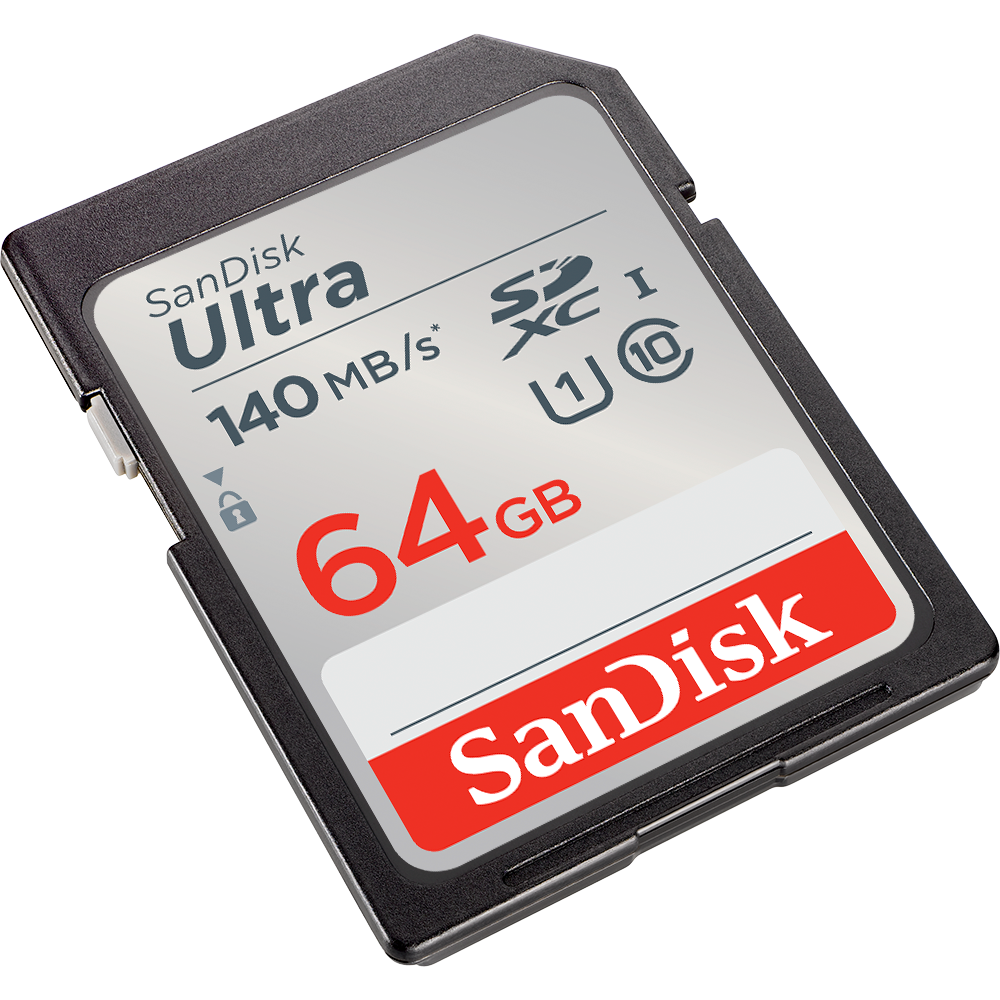 SanDisk Ultra 64 GB SDXC Speicherkarte (2022) bis 140 MB/s, C10